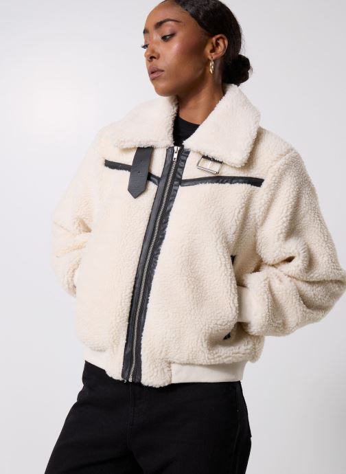 Vila Blousons Vitedina L/S Bomber Teddy Jacket femme blanc