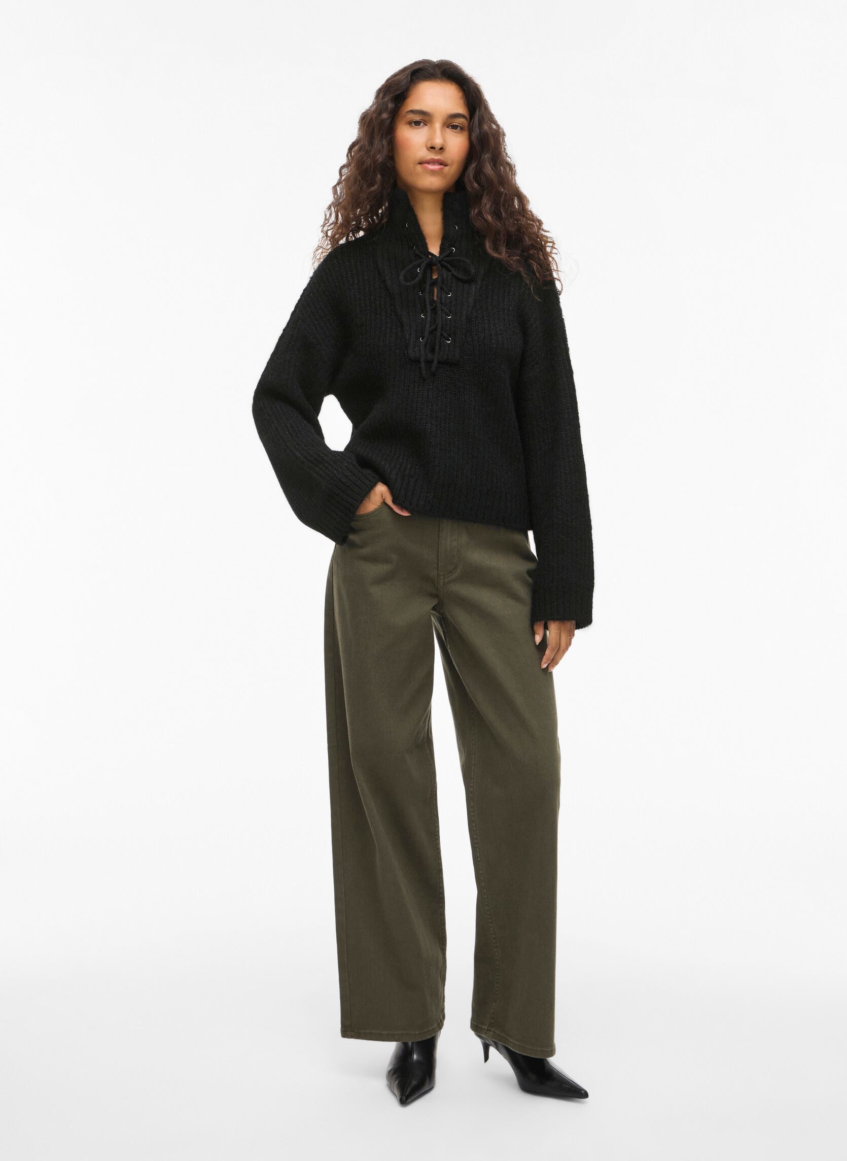 Pullover Vigleeba High Neck L/S Rib Knit Top damen schwarz Vila Pullover Vigleeba High Neck L/S Rib Knit Top damen schwarz BLACK BEAUTY
