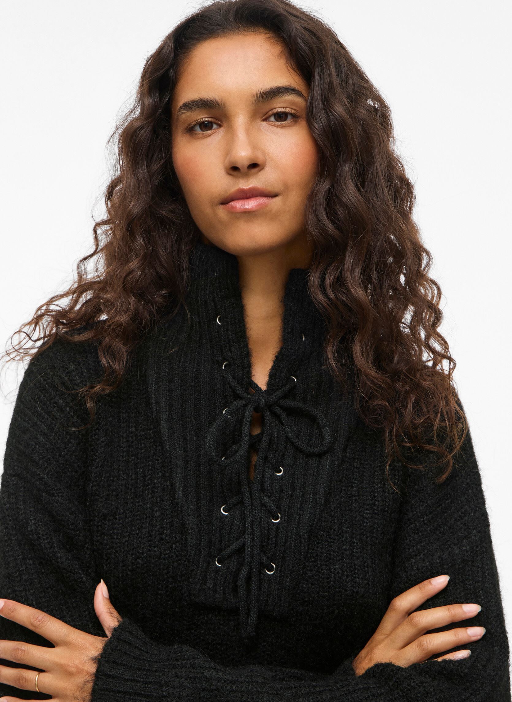 Pullover Vigleeba High Neck L/S Rib Knit Top damen schwarz Vila Pullover Vigleeba High Neck L/S Rib Knit Top damen schwarz BLACK BEAUTY