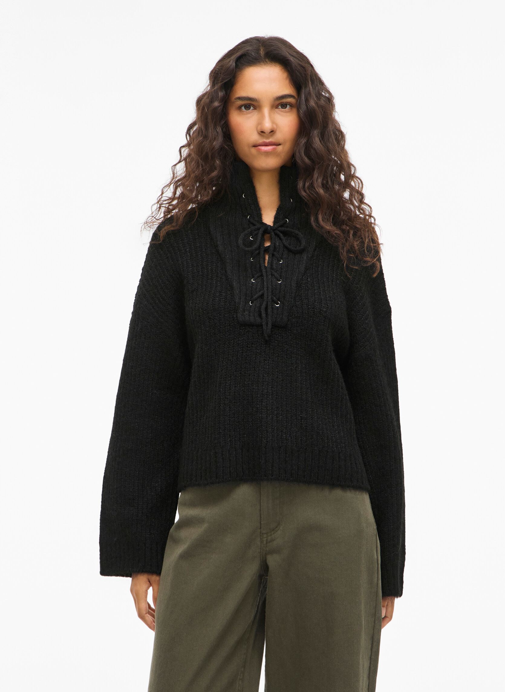 Pullover Vigleeba High Neck L/S Rib Knit Top damen schwarz Vila Pullover Vigleeba High Neck L/S Rib Knit Top damen schwarz BLACK BEAUTY