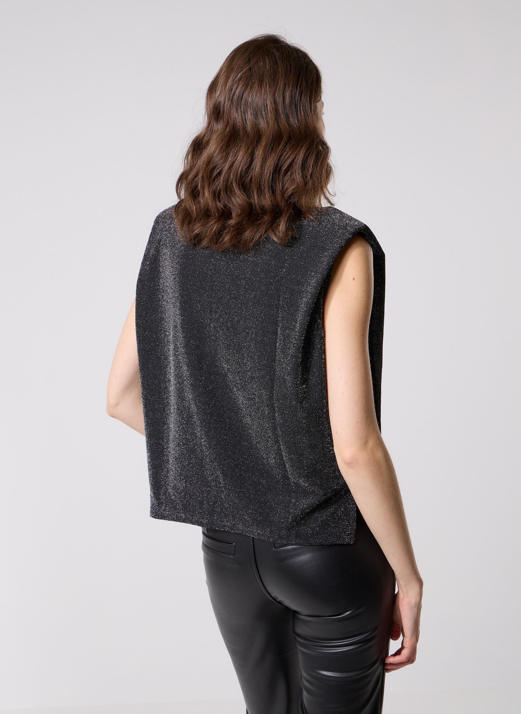 Tops Viglitenna O-Neck S/L Top dames zwart Vila Tops Viglitenna O-Neck S/L Top dames zwart Black Beauty