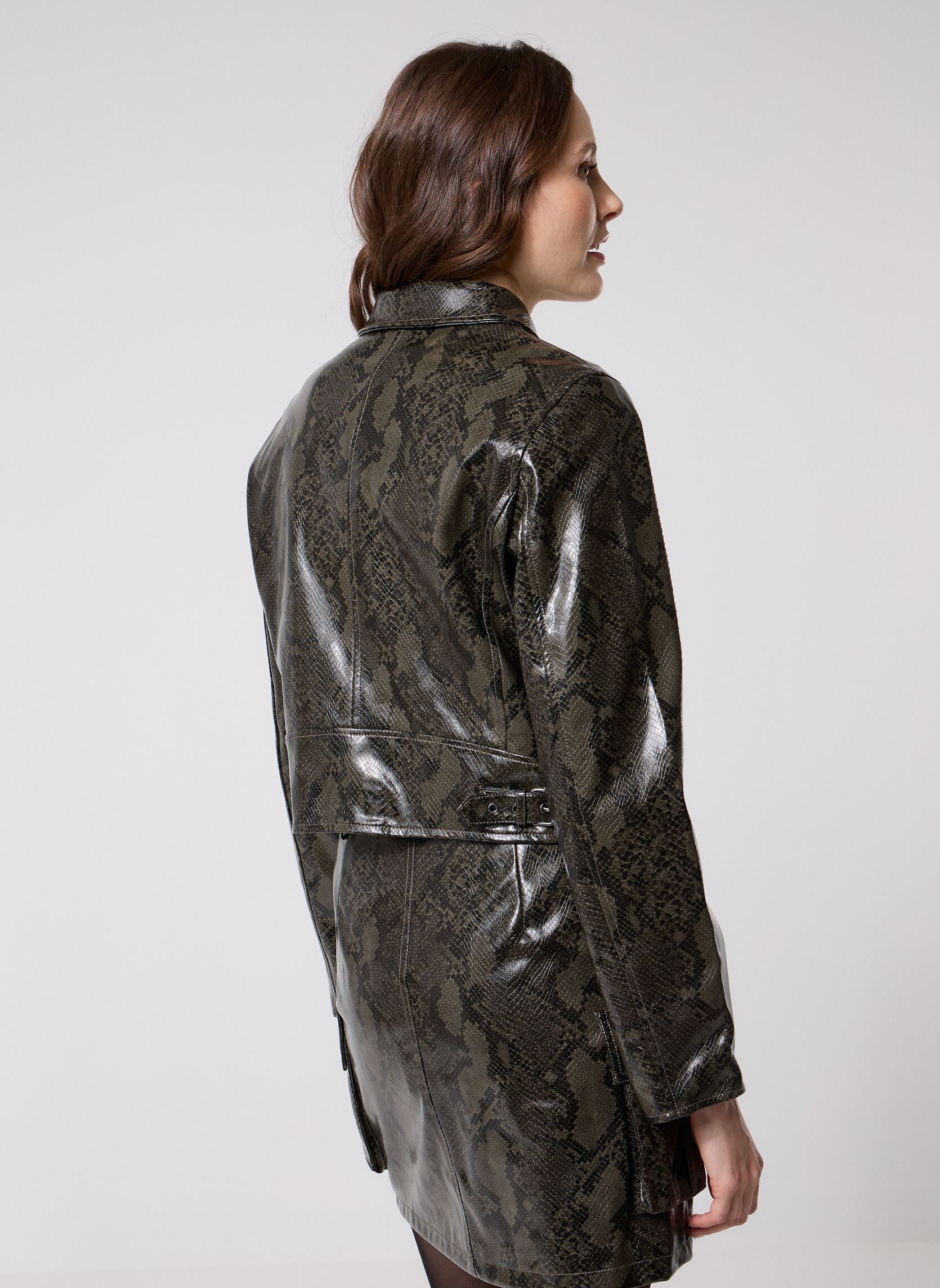 Jassen Vilisana L/S Snake Zipper Pu Jacket dames groen Vila Jassen Vilisana L/S Snake Zipper Pu Jacket dames groen Deep Depths