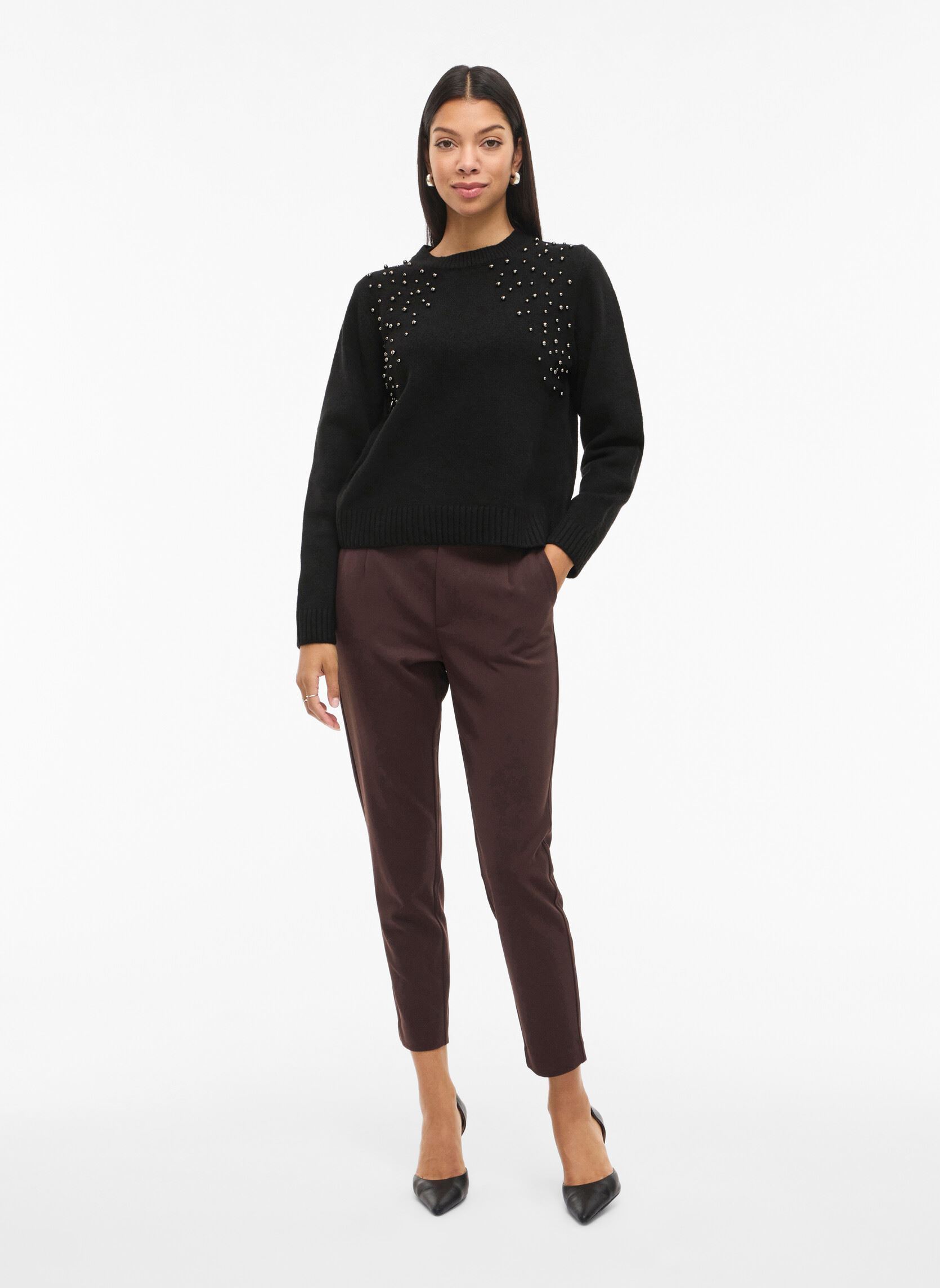 Pullover Vilanie O-Neck L/S Deco Knit Top damen schwarz Vila Pullover Vilanie O-Neck L/S Deco Knit Top damen schwarz Black Beauty