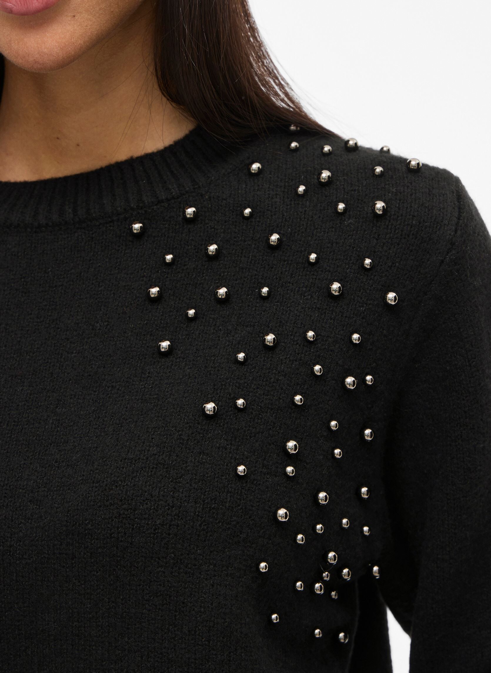 Pullover Vilanie O-Neck L/S Deco Knit Top damen schwarz Vila Pullover Vilanie O-Neck L/S Deco Knit Top damen schwarz Black Beauty