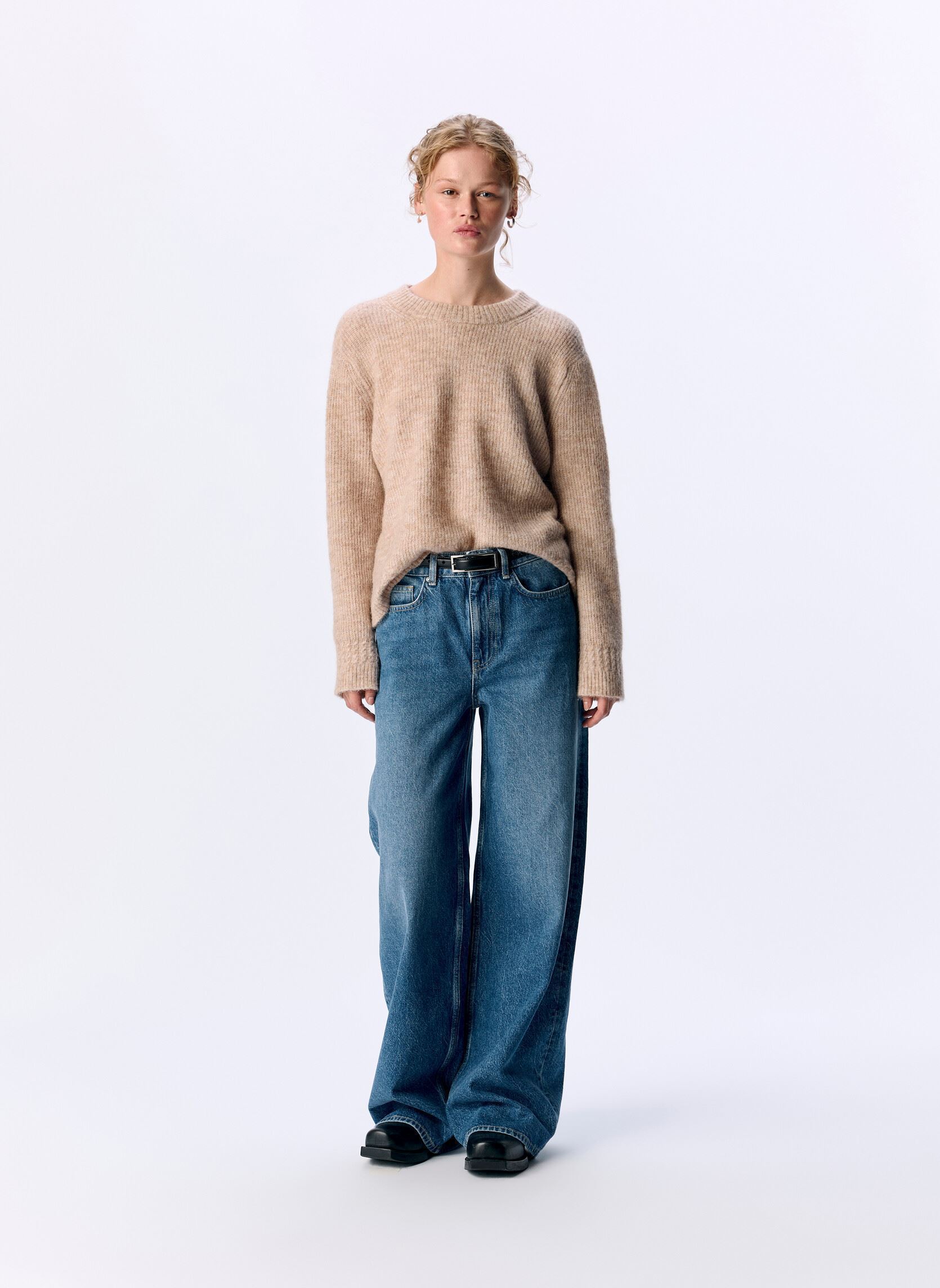Pullover Objabby Ls Re O-Neck Knit Noos damen beige OBJECT Pullover Objabby Ls Re O-Neck Knit Noos damen beige Humus