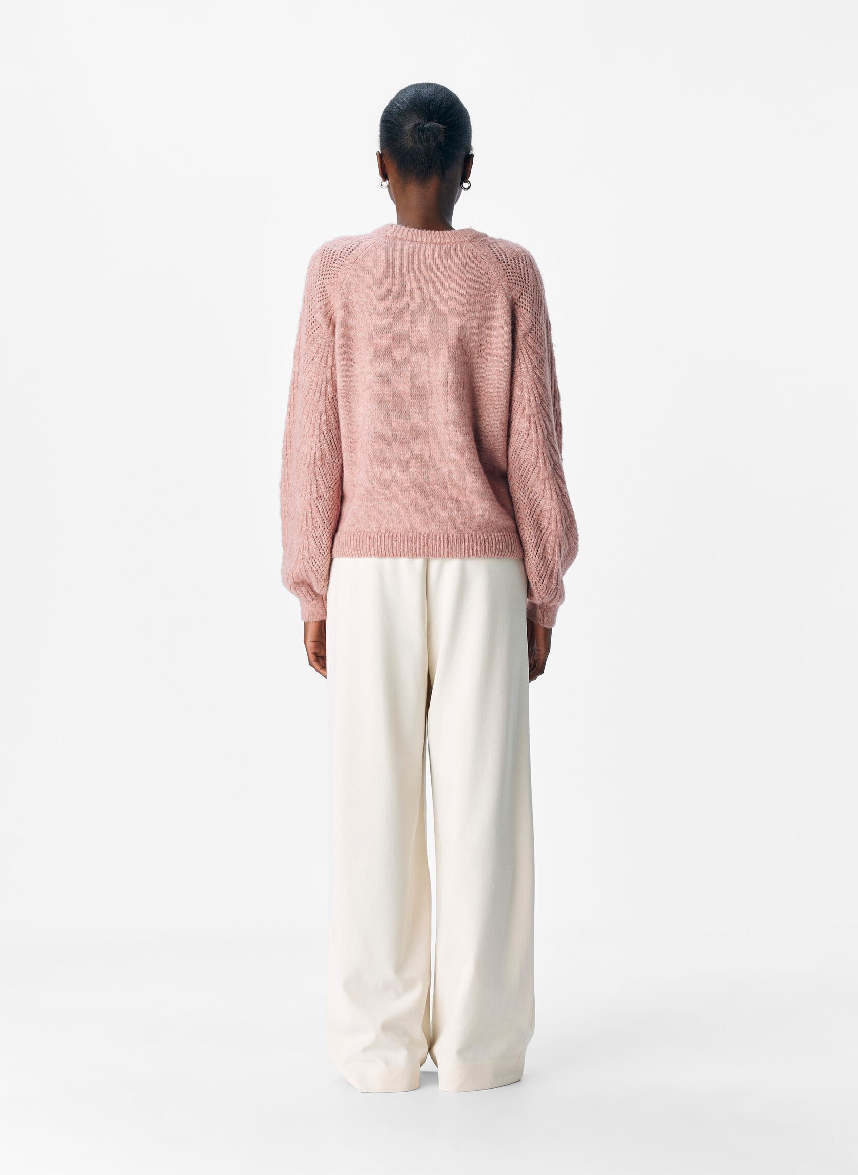 Truien Objflora Re L/S Knit Pullover Noos dames roze OBJECT Truien Objflora Re L/S Knit Pullover Noos dames roze Lilas