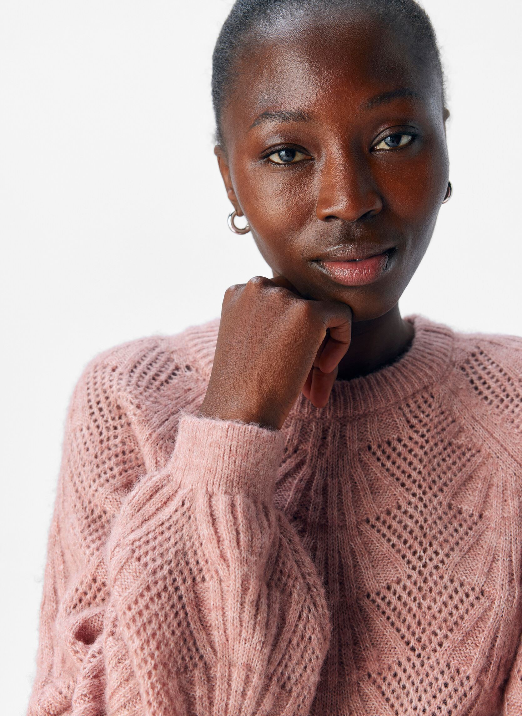 Truien Objflora Re L/S Knit Pullover Noos dames roze OBJECT Truien Objflora Re L/S Knit Pullover Noos dames roze Lilas