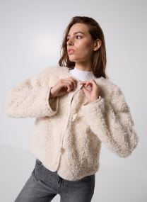Vestes fourrure Objiduna Ls Re Jacket 140 femme blanc