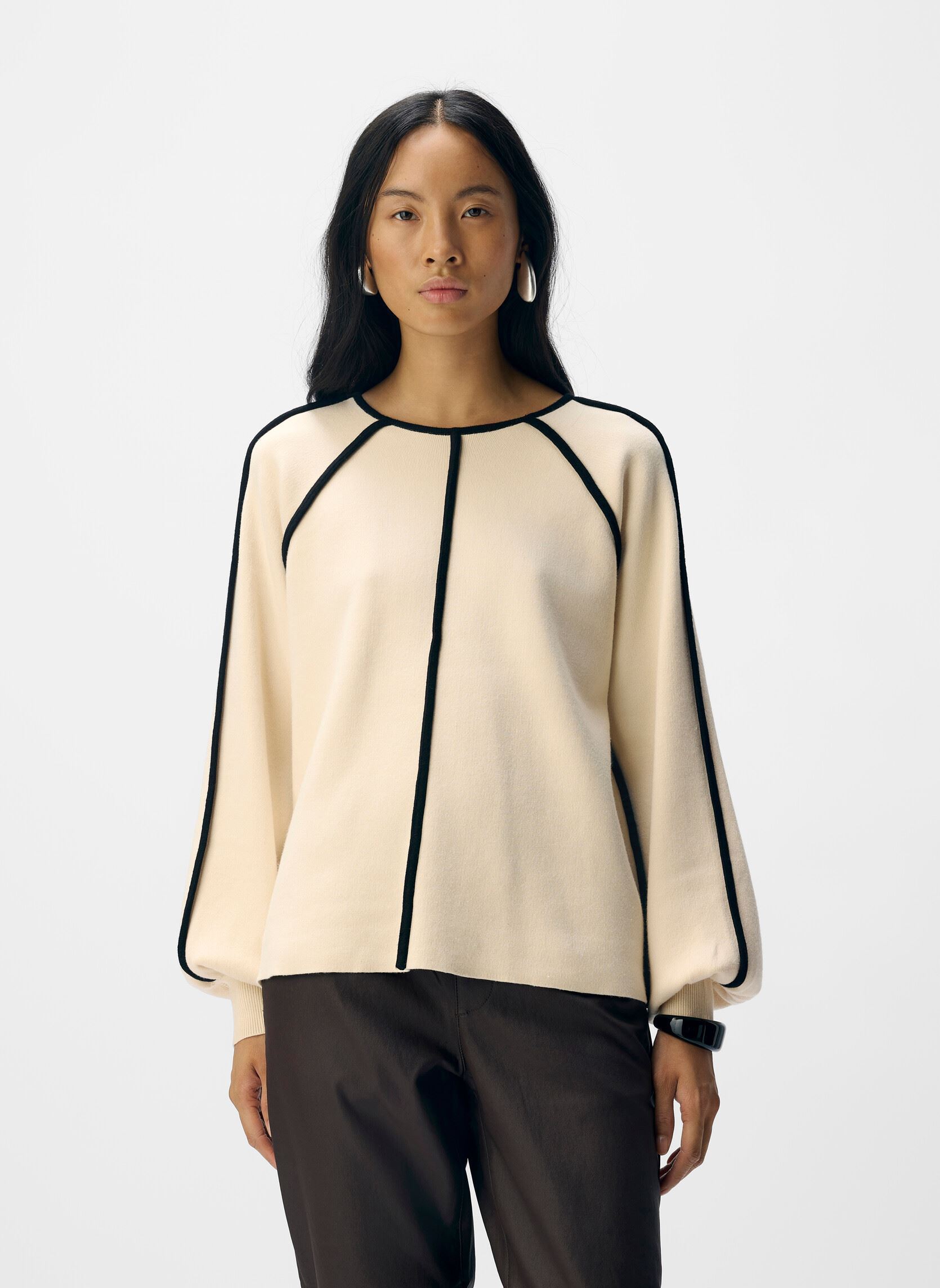 Truien Objreynard Ls Lo Contrast Pullover Div dames wit OBJECT Truien Objreynard Ls Lo Contrast Pullover Div dames wit Sandshell