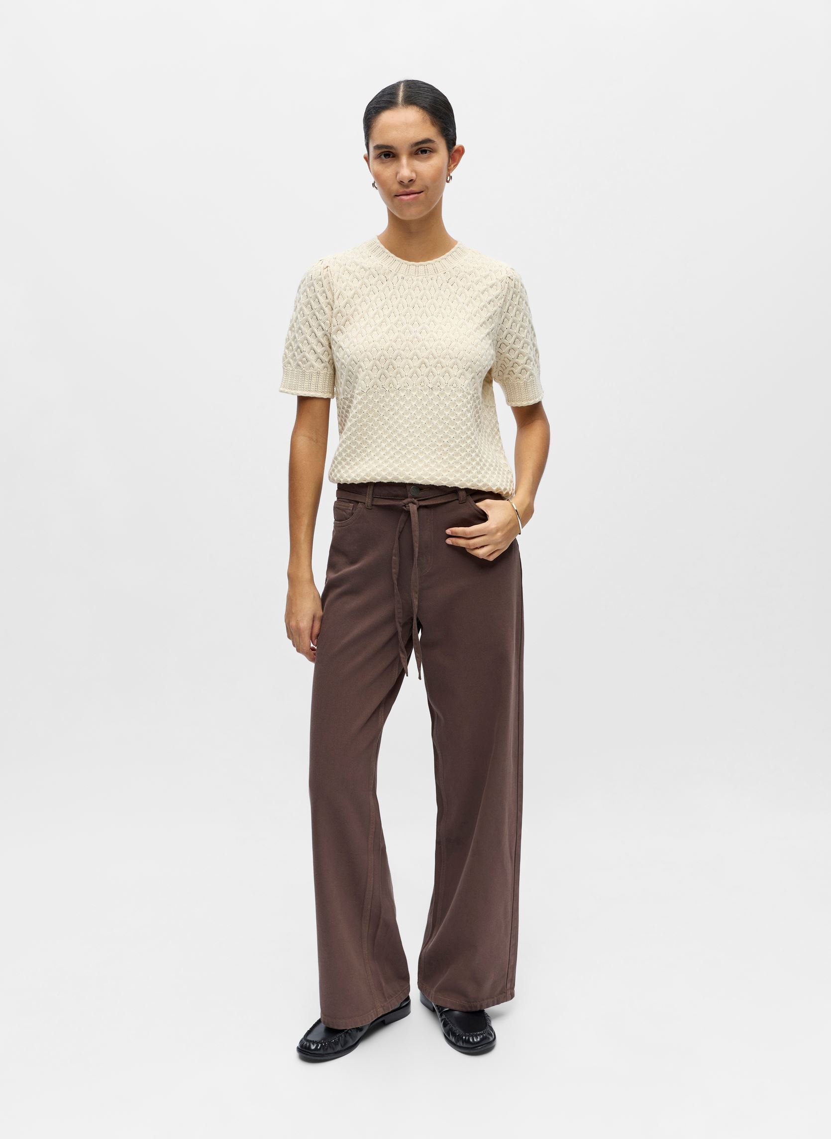 Wijde jeans / Flared Jeans Objrosie Mw Wide Jeans Noos dames bruin OBJECT Wijde jeans / Flared Jeans Objrosie Mw Wide Jeans Noos dames bruin SEAL BROWN