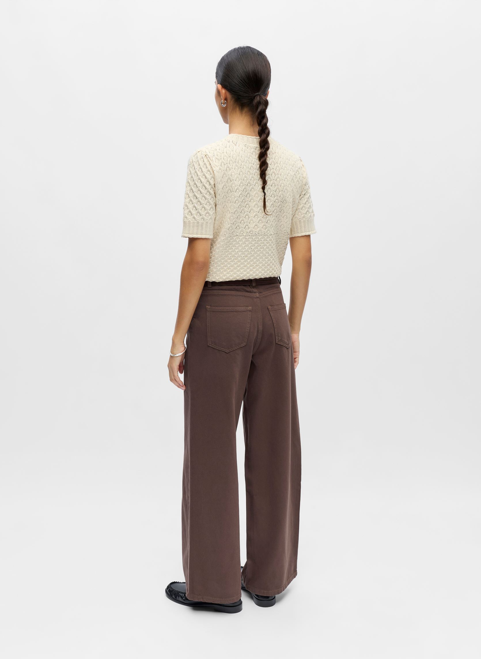 Wijde jeans / Flared Jeans Objrosie Mw Wide Jeans Noos dames bruin OBJECT Wijde jeans / Flared Jeans Objrosie Mw Wide Jeans Noos dames bruin SEAL BROWN