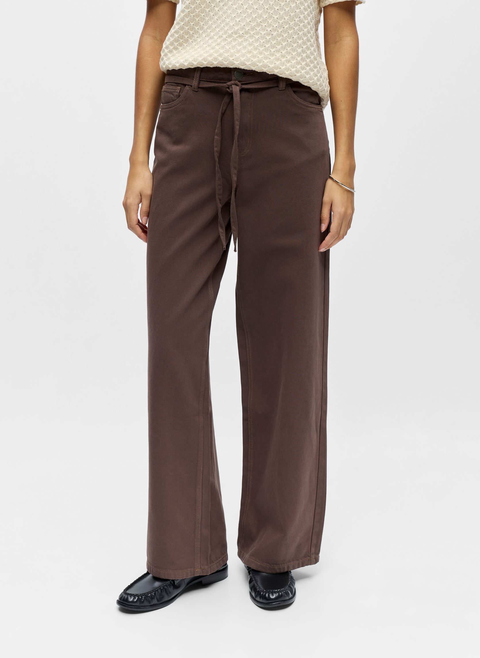 Wijde jeans / Flared Jeans Objrosie Mw Wide Jeans Noos dames bruin OBJECT Wijde jeans / Flared Jeans Objrosie Mw Wide Jeans Noos dames bruin SEAL BROWN