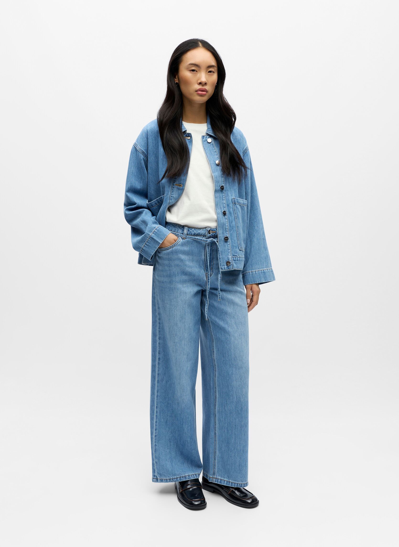 Jeans large Objrosie Mw Wide Jeans Noos femme bleu OBJECT Jeans large Objrosie Mw Wide Jeans Noos femme bleu LIGHT BLUE DENIM