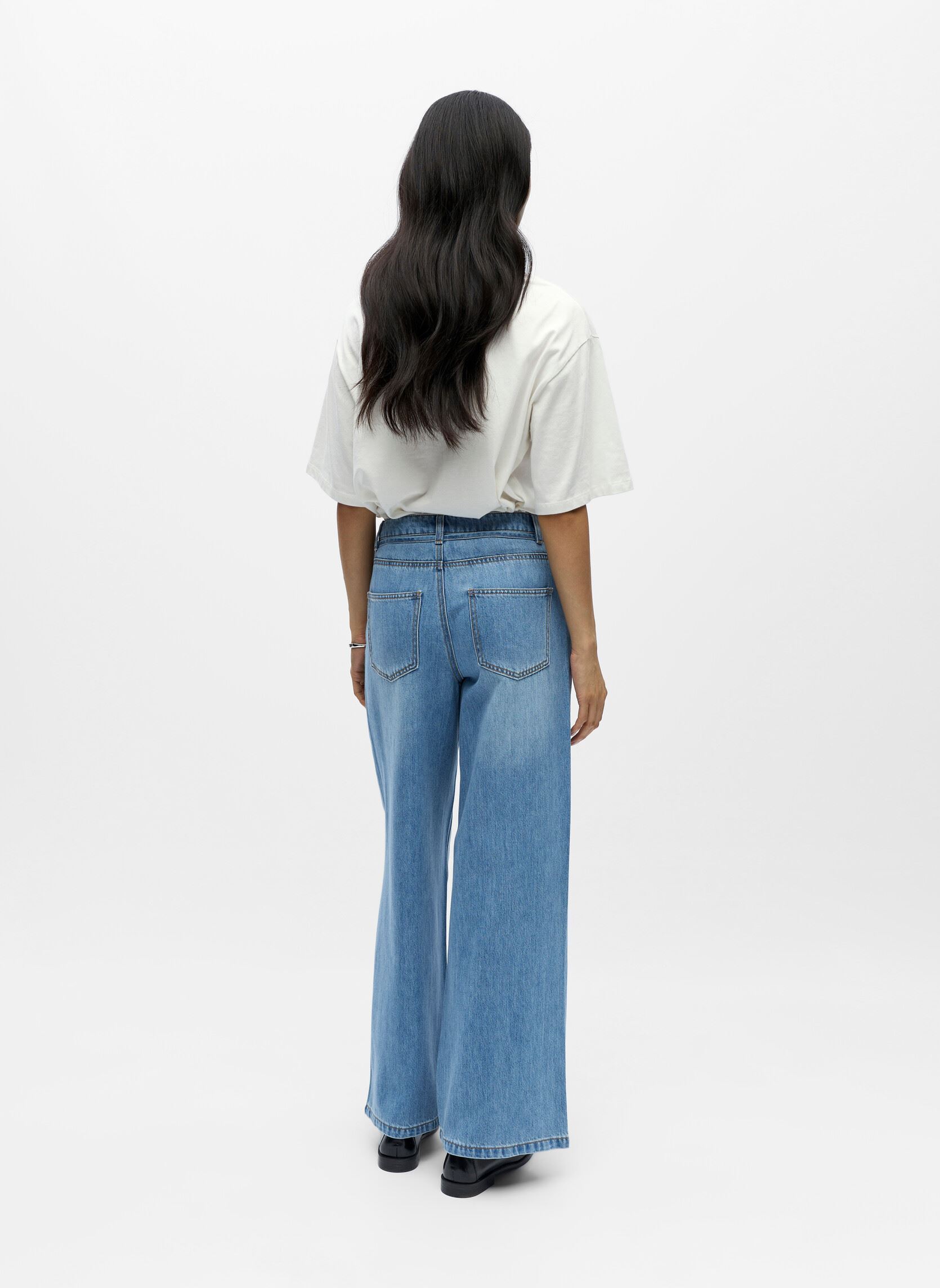 Jeans large Objrosie Mw Wide Jeans Noos femme bleu OBJECT Jeans large Objrosie Mw Wide Jeans Noos femme bleu LIGHT BLUE DENIM