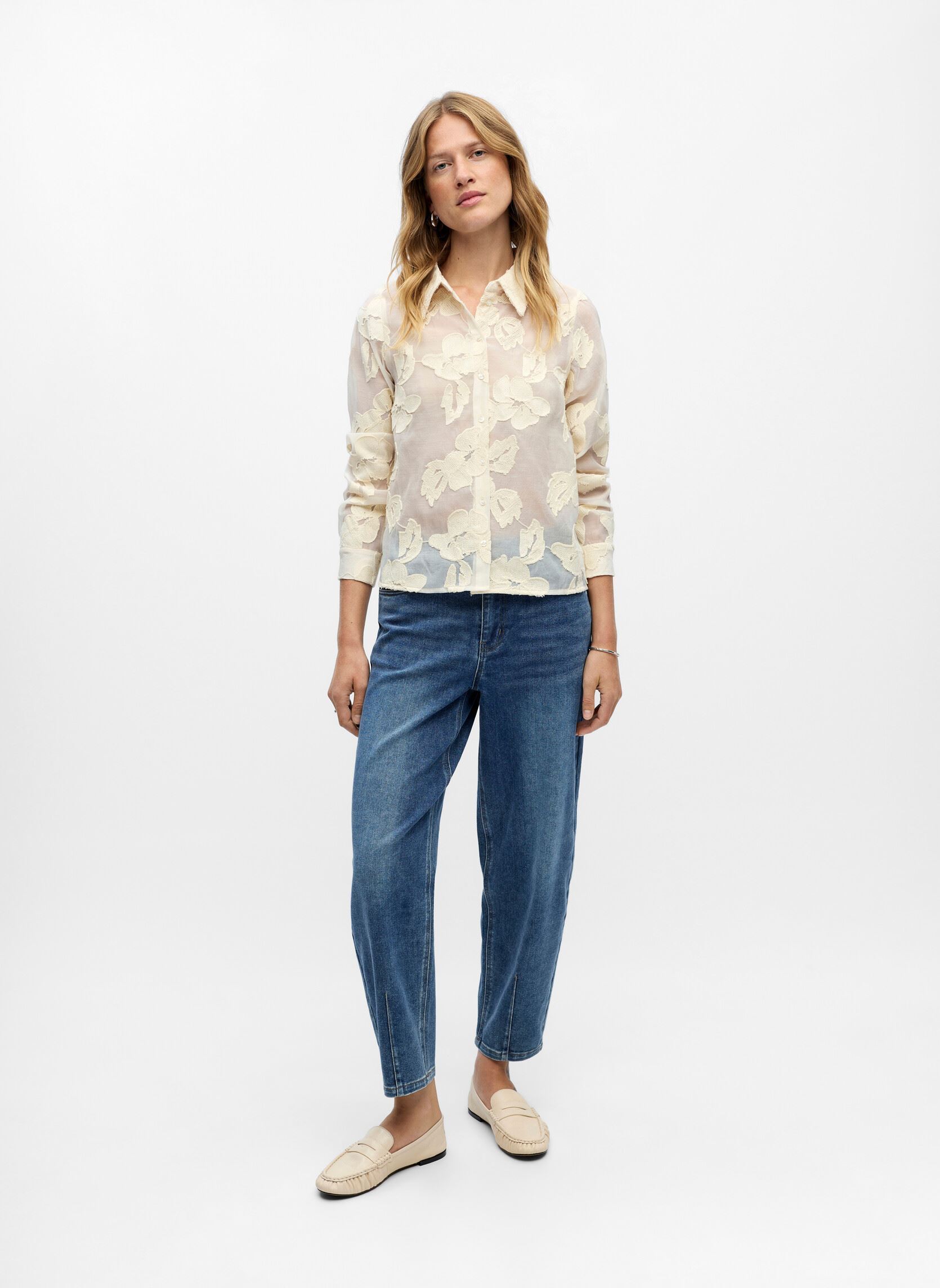 Chemises manches longues Objtyla L/S Re Shirt Cc3 femme blanc OBJECT Chemises manches longues Objtyla L/S Re Shirt Cc3 femme blanc WHITE SAND