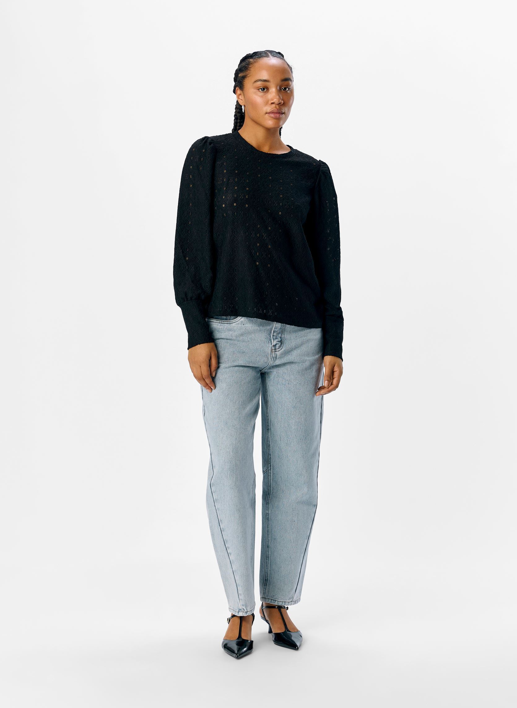 Blusen Objlaila L/S Re Top Noos damen schwarz OBJECT Blusen Objlaila L/S Re Top Noos damen schwarz BLACK