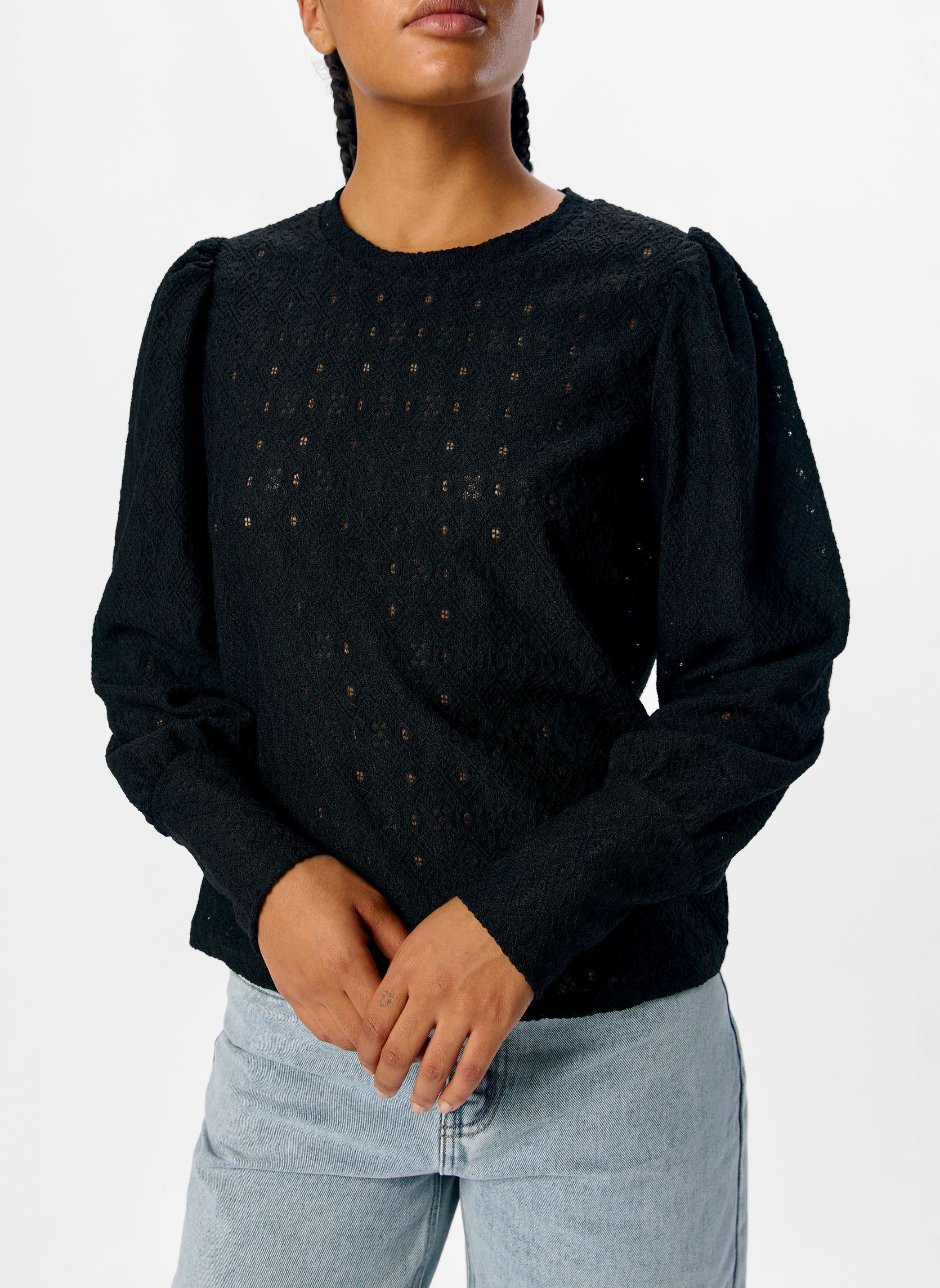 Blusen Objlaila L/S Re Top Noos damen schwarz OBJECT Blusen Objlaila L/S Re Top Noos damen schwarz BLACK