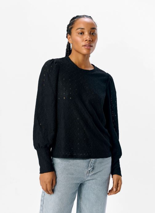 OBJECT Blusen Objlaila L/S Re Top Noos damen schwarz