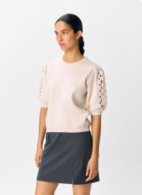 Pullover Objyuki S/S Re Knit Pullover Noos damen weiß