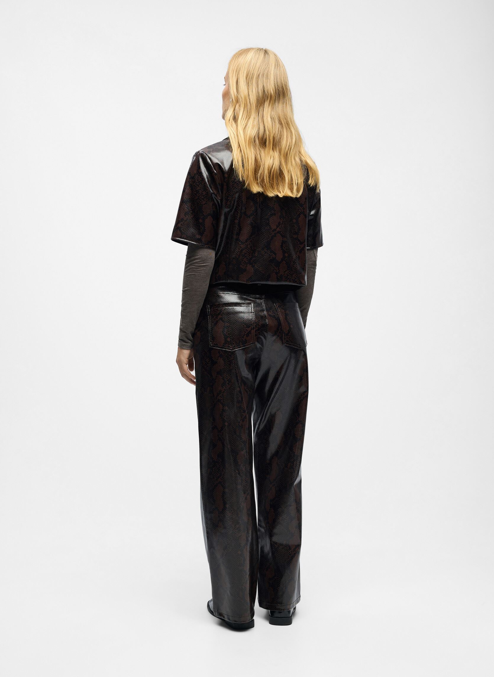 Rechte broeken Objebba Hw Straight Snake Pant 141 dames bruin OBJECT Rechte broeken Objebba Hw Straight Snake Pant 141 dames bruin Seal brown