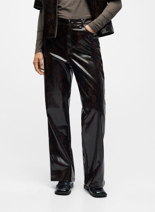 OBJECT Rechte broeken Objebba Hw Straight Snake Pant 141 dames bruin