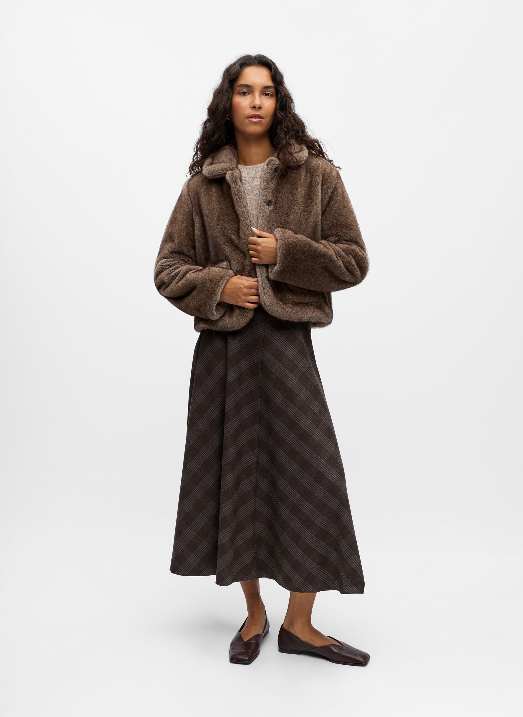 Bontjassen Objklara L/S Re Jacket 140 dames bruin OBJECT Bontjassen Objklara L/S Re Jacket 140 dames bruin morel