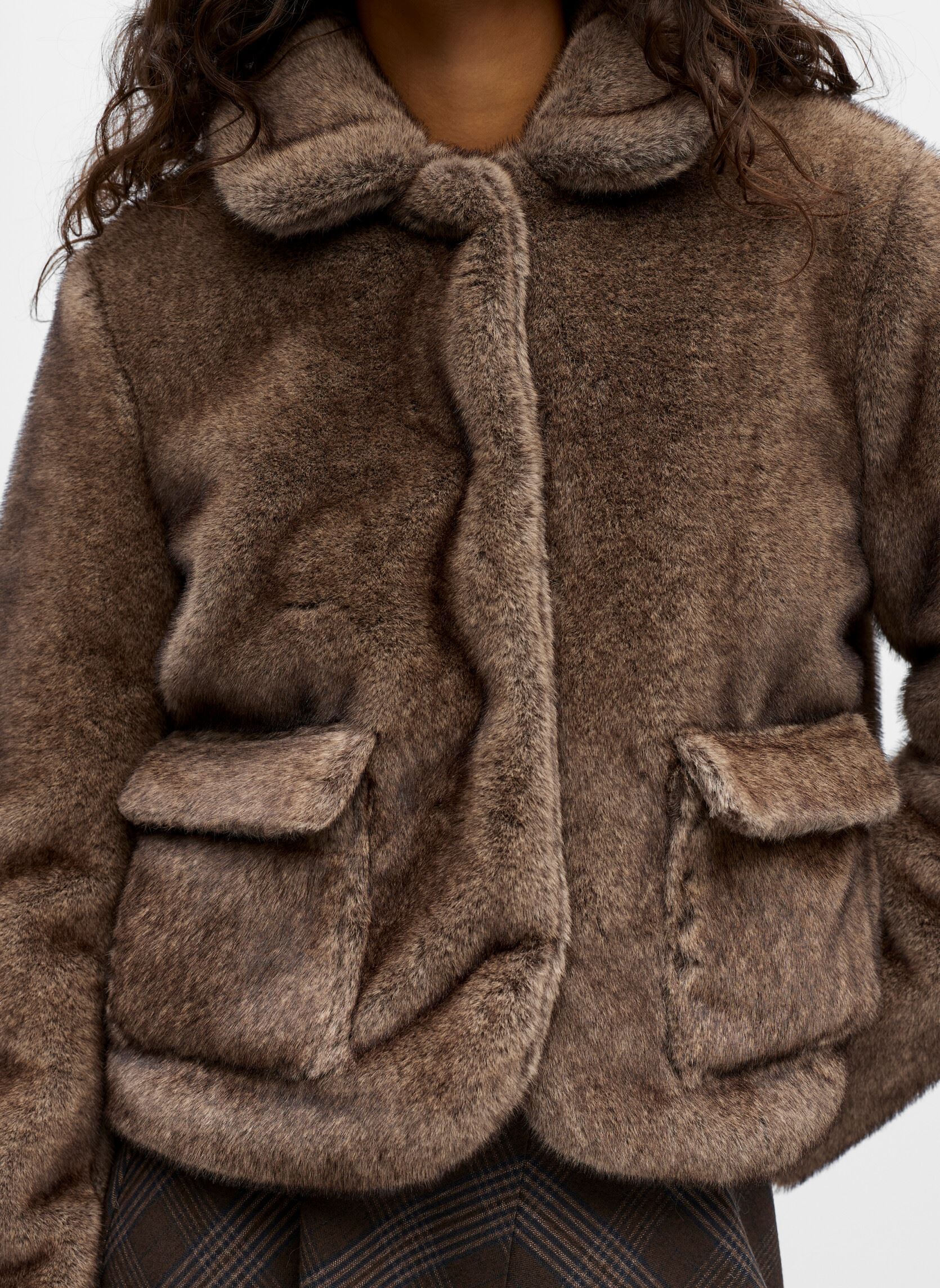 Bontjassen Objklara L/S Re Jacket 140 dames bruin OBJECT Bontjassen Objklara L/S Re Jacket 140 dames bruin morel
