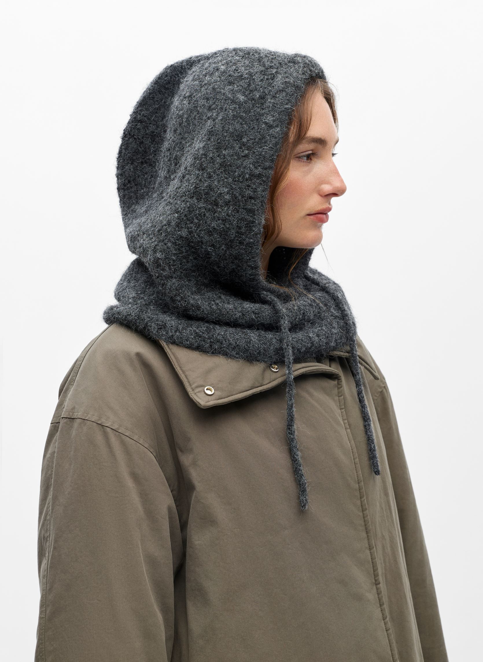 Mutsen Objmilu Knit Balaclava Rep dames grijs OBJECT Mutsen Objmilu Knit Balaclava Rep dames grijs DARK GREY MELANGE