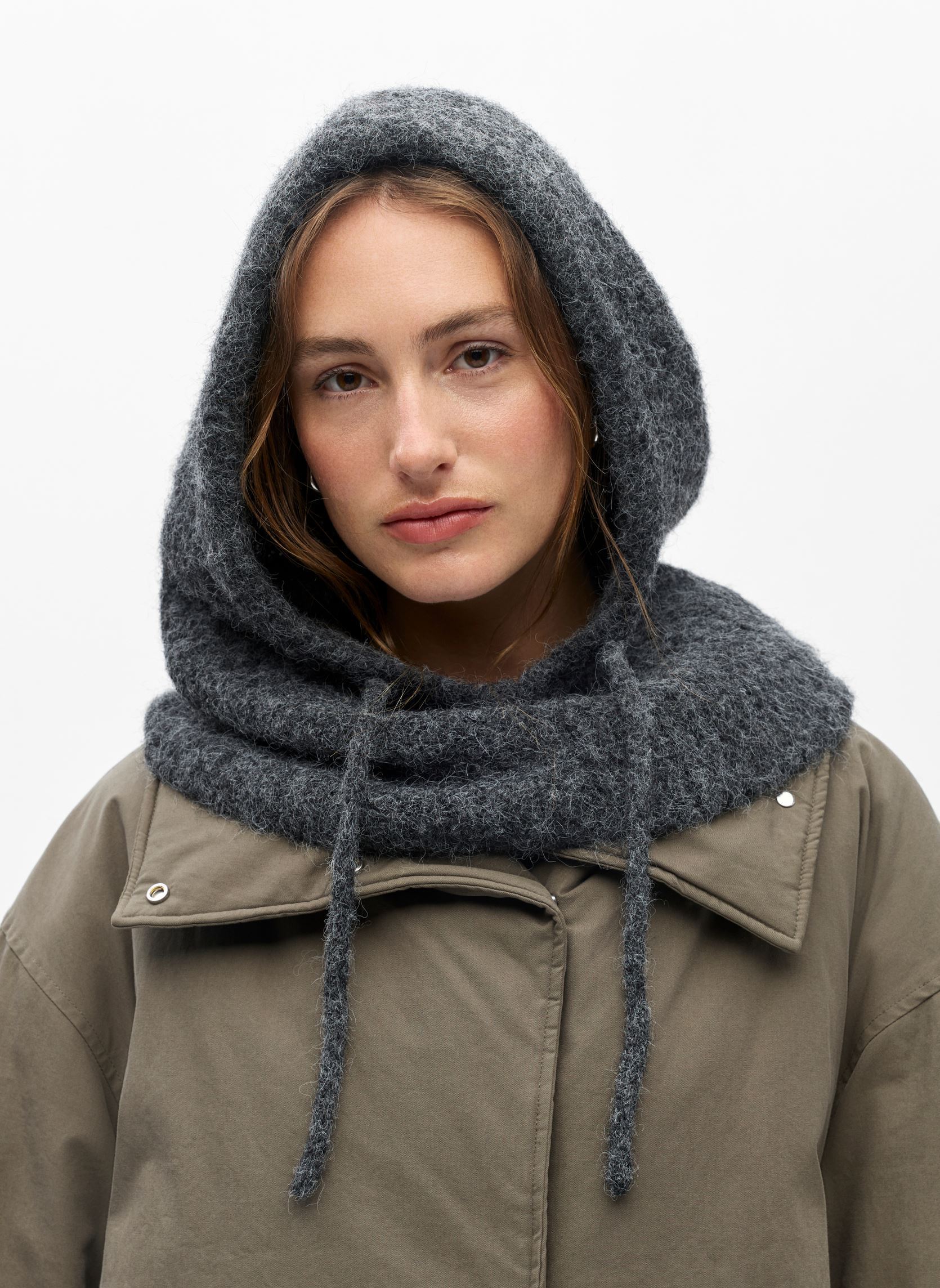 Mutsen Objmilu Knit Balaclava Rep dames grijs OBJECT Mutsen Objmilu Knit Balaclava Rep dames grijs DARK GREY MELANGE