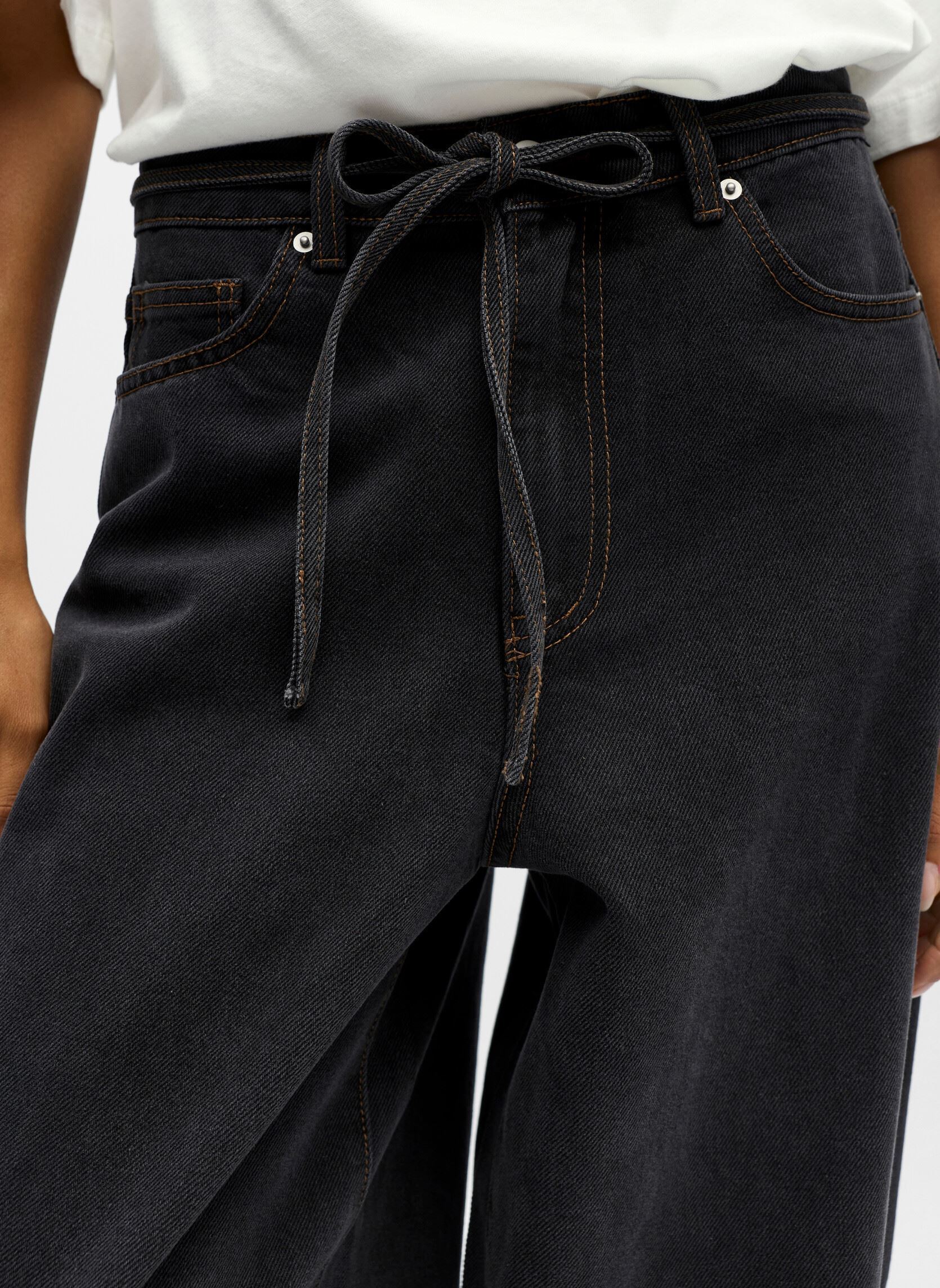 Wijde jeans / Flared Jeans Objmoji Elsa Mw Super Barrel Jeans 141 dames zwart OBJECT Wijde jeans / Flared Jeans Objmoji Elsa Mw Super Barrel Jeans 141 dames zwart Black Denim
