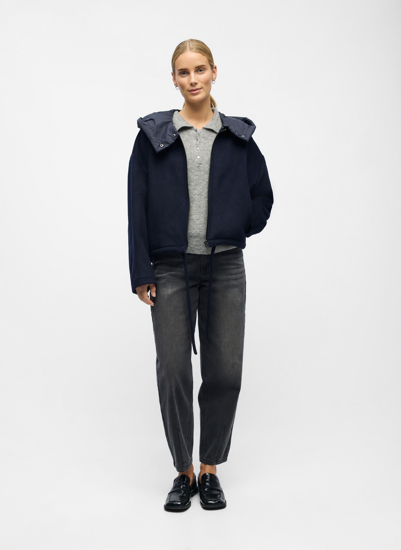 Blousons Objmoore L/S Oz Wool Bomber 140 femme bleu OBJECT Blousons Objmoore L/S Oz Wool Bomber 140 femme bleu Sky captain