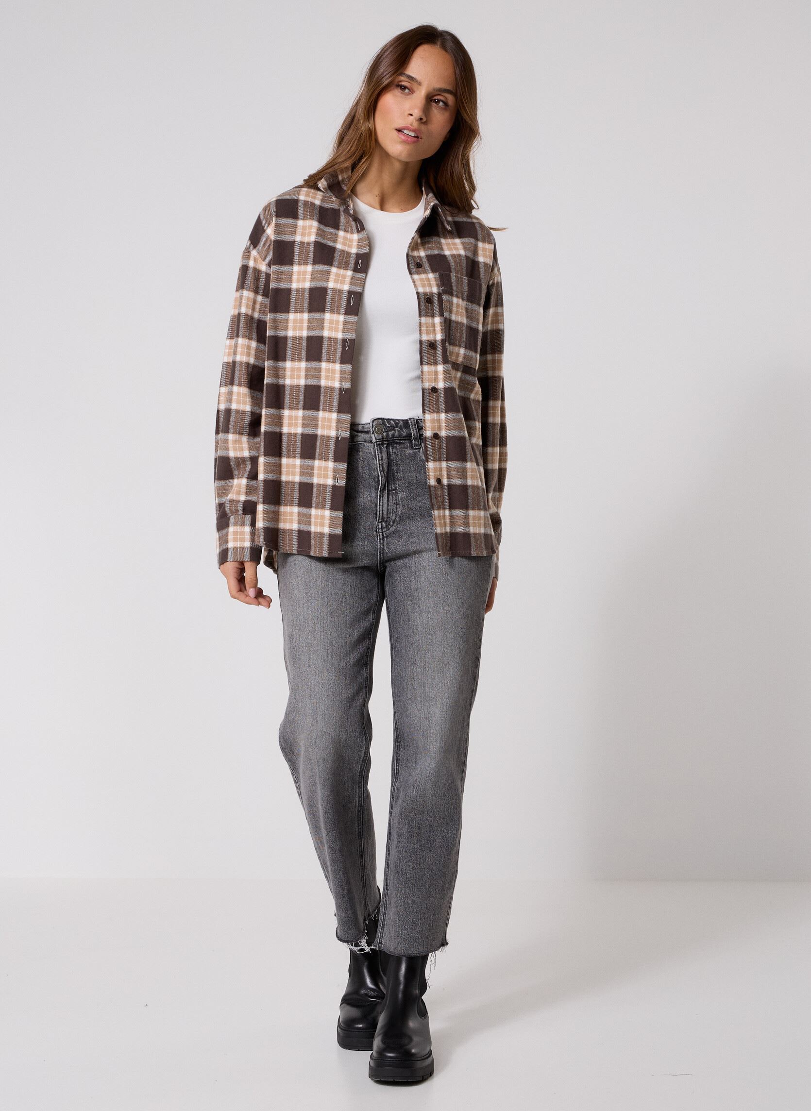 Lange mouw overhemden Objpetra L/S Re Shirt 141 dames bruin OBJECT Lange mouw overhemden Objpetra L/S Re Shirt 141 dames bruin SEAL BROWN
