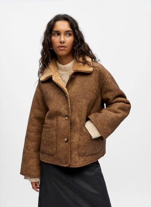 OBJECT Vestes fourrure Objsharri Ls Lo Reversible Jacket 140 femme marron