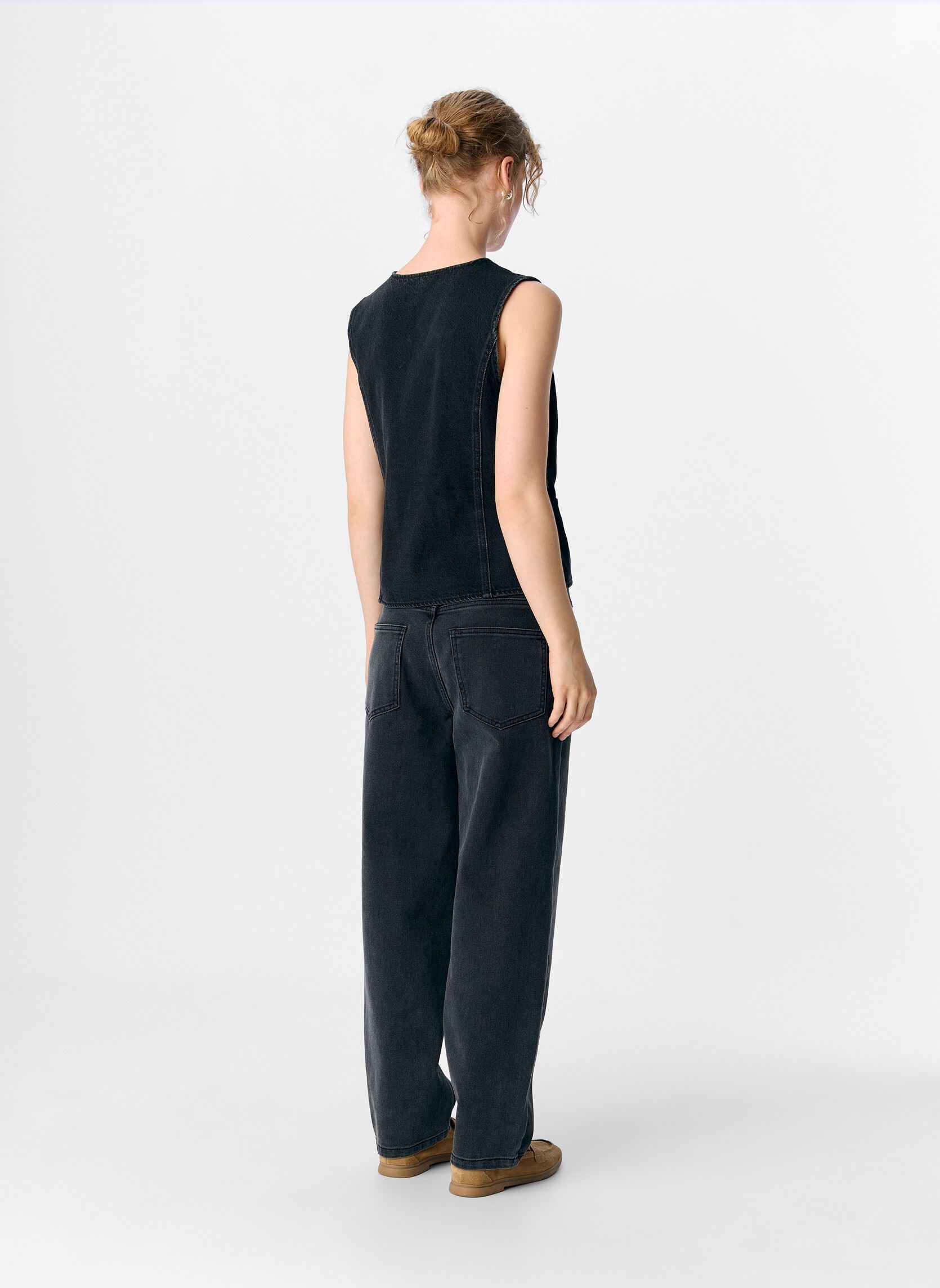 Vestes sans manches Objzarafine S/L Re Denim Waistcoat 141 femme noir OBJECT Vestes sans manches Objzarafine S/L Re Denim Waistcoat 141 femme noir BLACK DENIM
