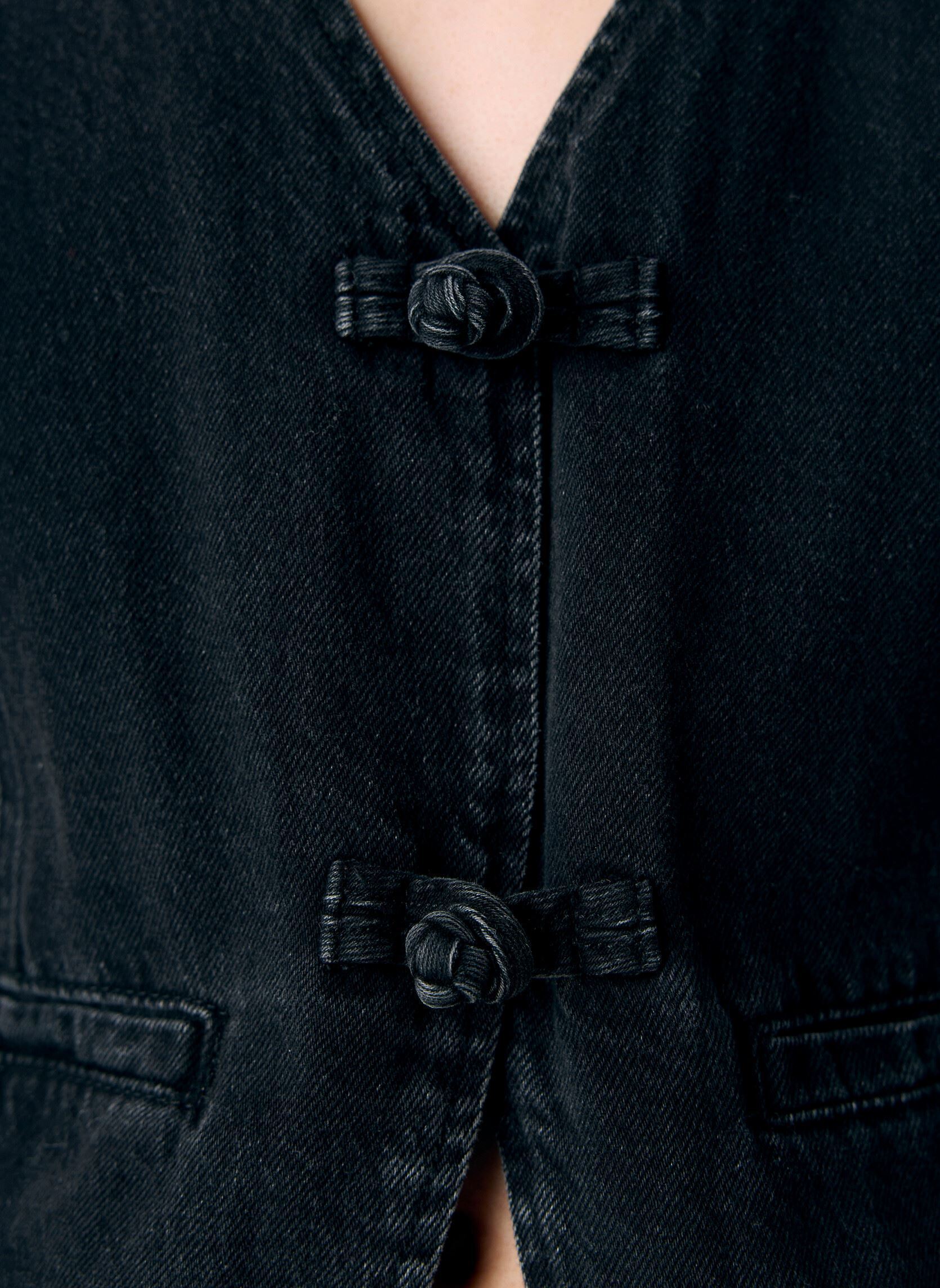 Vestes sans manches Objzarafine S/L Re Denim Waistcoat 141 femme noir OBJECT Vestes sans manches Objzarafine S/L Re Denim Waistcoat 141 femme noir BLACK DENIM