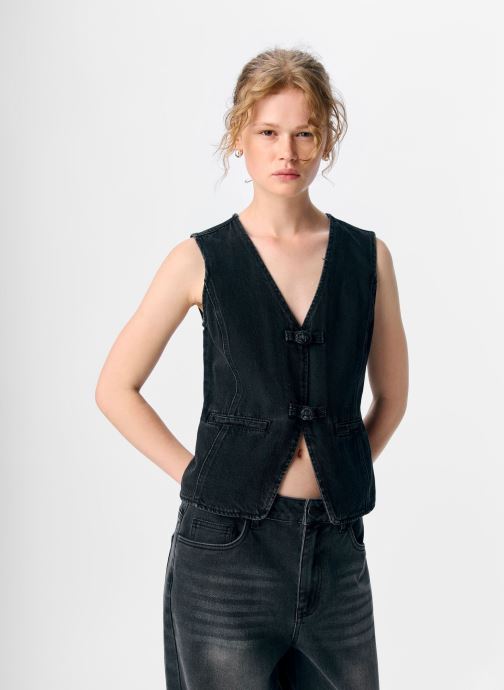 OBJECT Vestes sans manches Objzarafine S/L Re Denim Waistcoat 141 femme noir