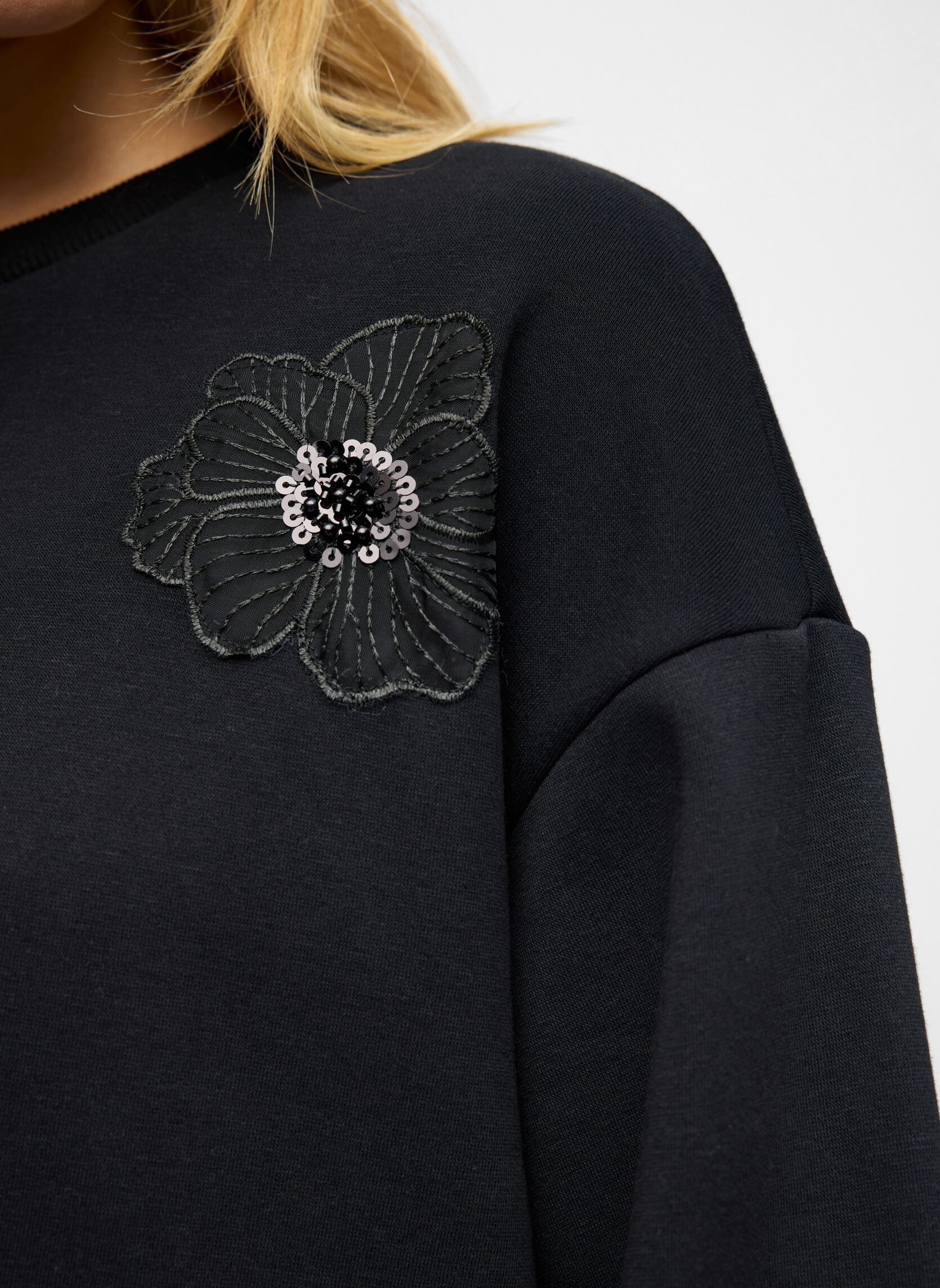 Blouses met lange mouwen Objcarly L/S Re Sweat Top 141 dames zwart OBJECT Blouses met lange mouwen Objcarly L/S Re Sweat Top 141 dames zwart Black