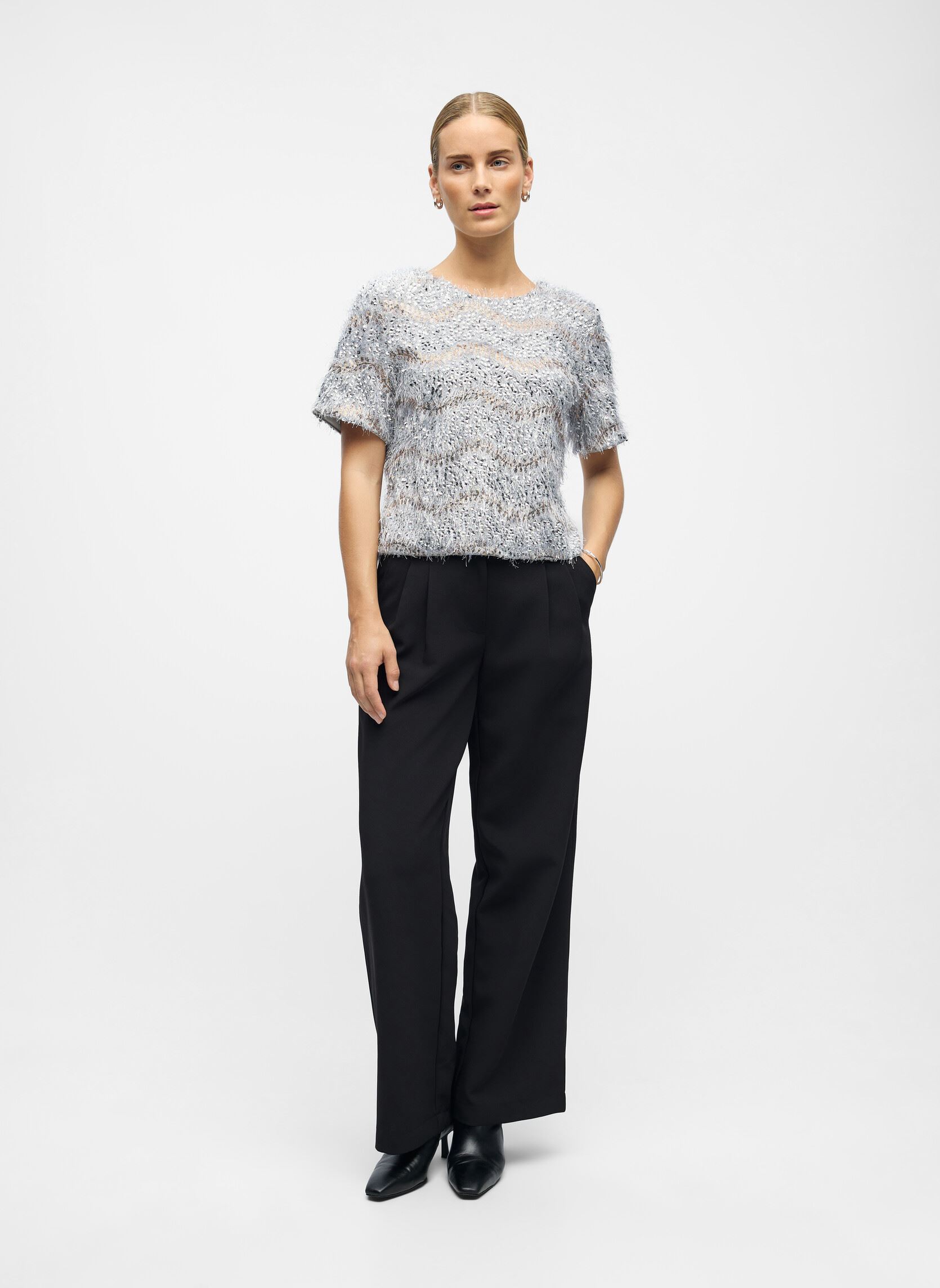 Blouses manches courtes Objdana S/S Re Top 141 femme argent OBJECT Blouses manches courtes Objdana S/S Re Top 141 femme argent Light Grey Melange