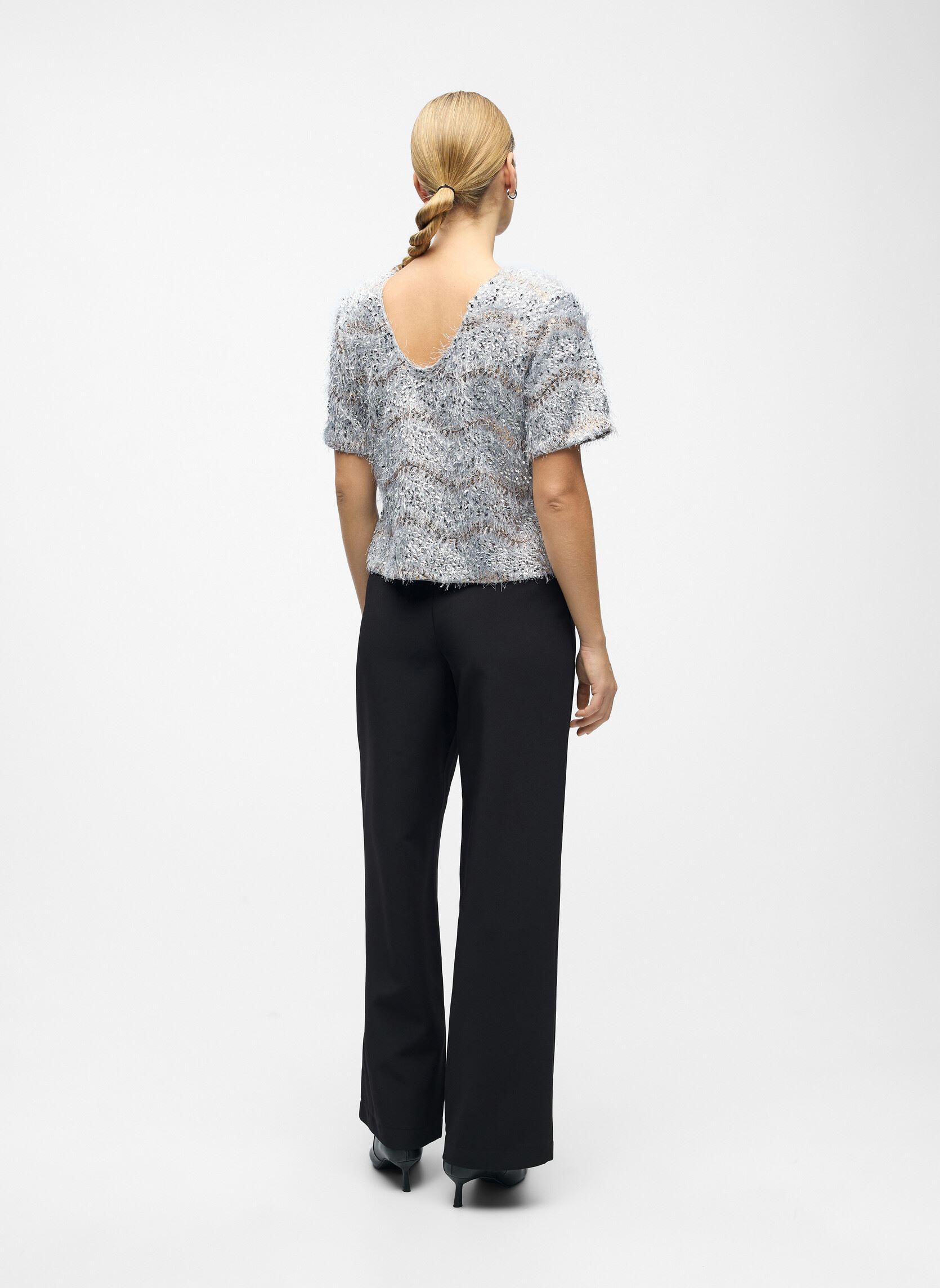 Blouses manches courtes Objdana S/S Re Top 141 femme argent OBJECT Blouses manches courtes Objdana S/S Re Top 141 femme argent Light Grey Melange
