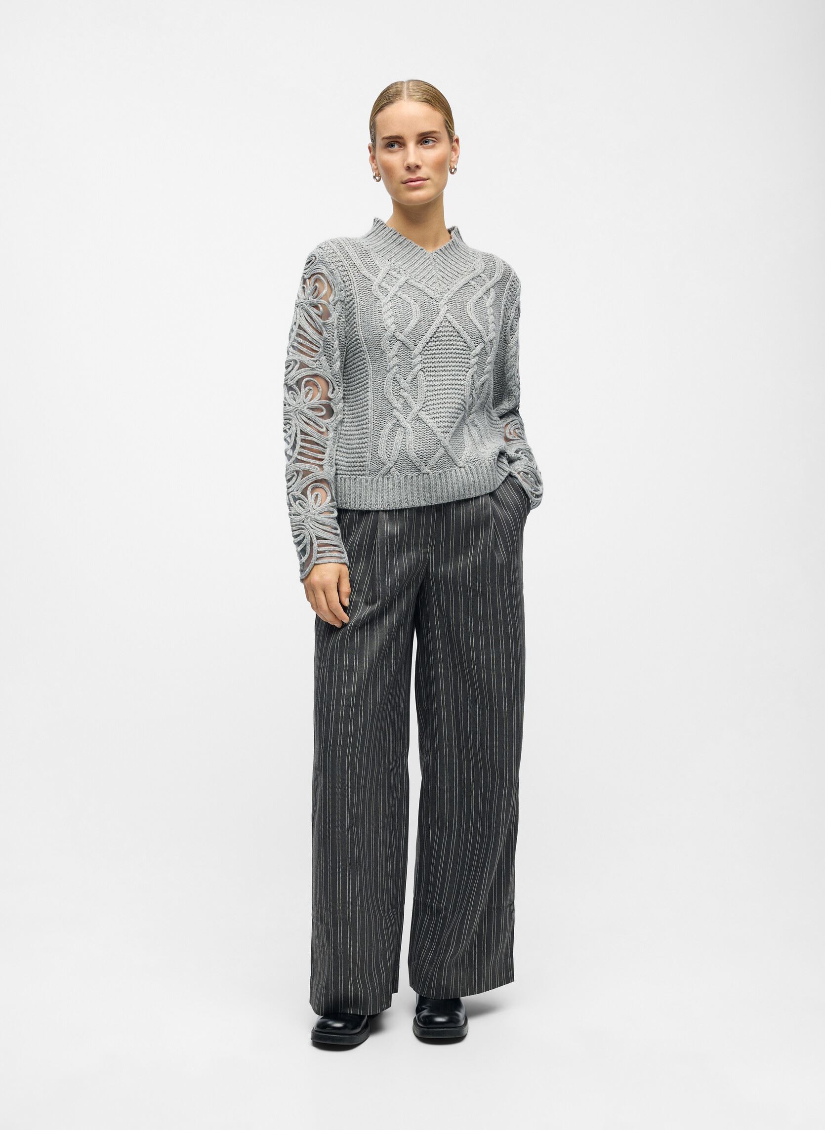 Pulls Objelisse Knit L/S Re Pullover 141 femme gris OBJECT Pulls Objelisse Knit L/S Re Pullover 141 femme gris LIGHT GREY MELANGE