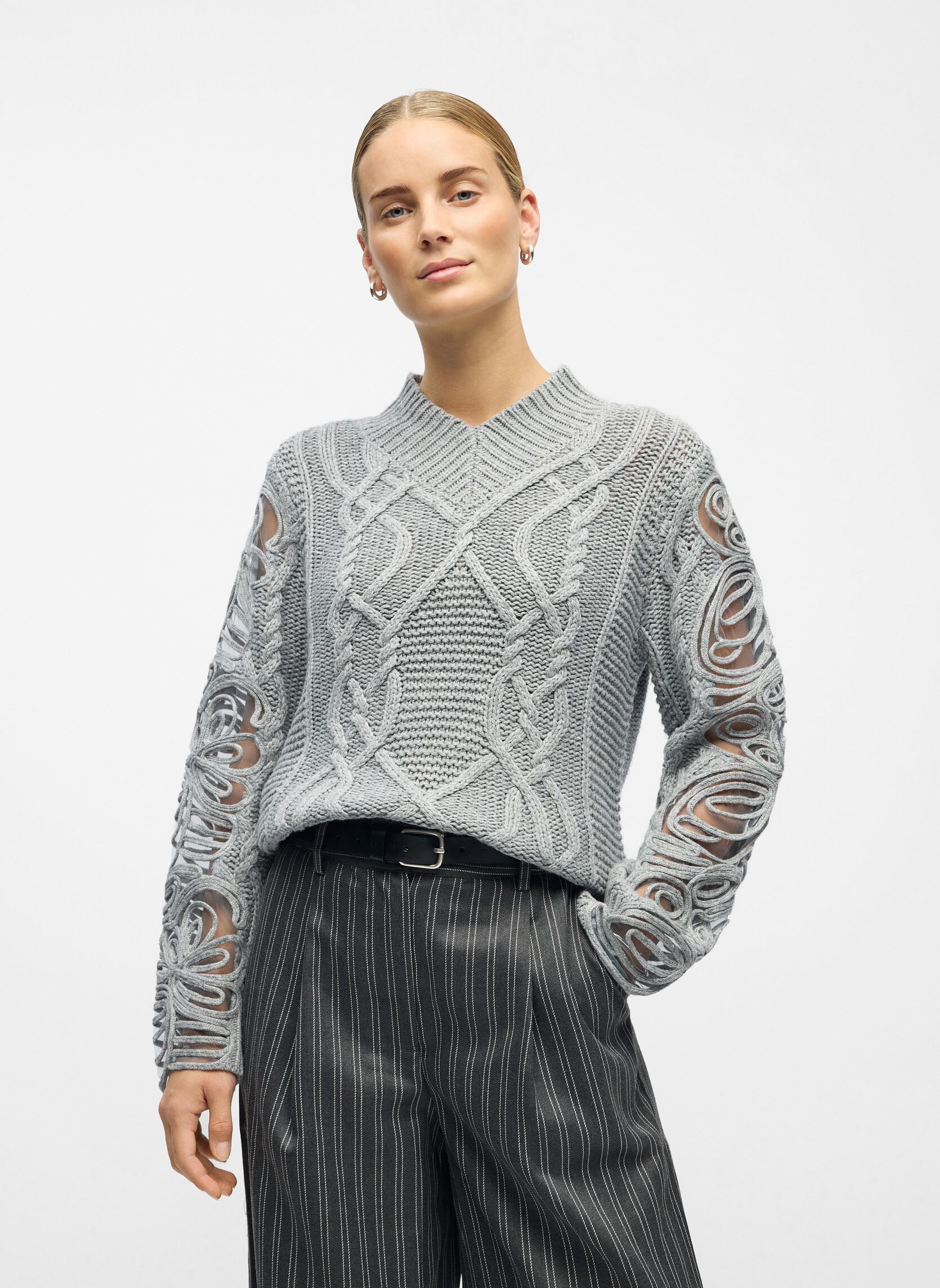 Pulls Objelisse Knit L/S Re Pullover 141 femme gris OBJECT Pulls Objelisse Knit L/S Re Pullover 141 femme gris LIGHT GREY MELANGE