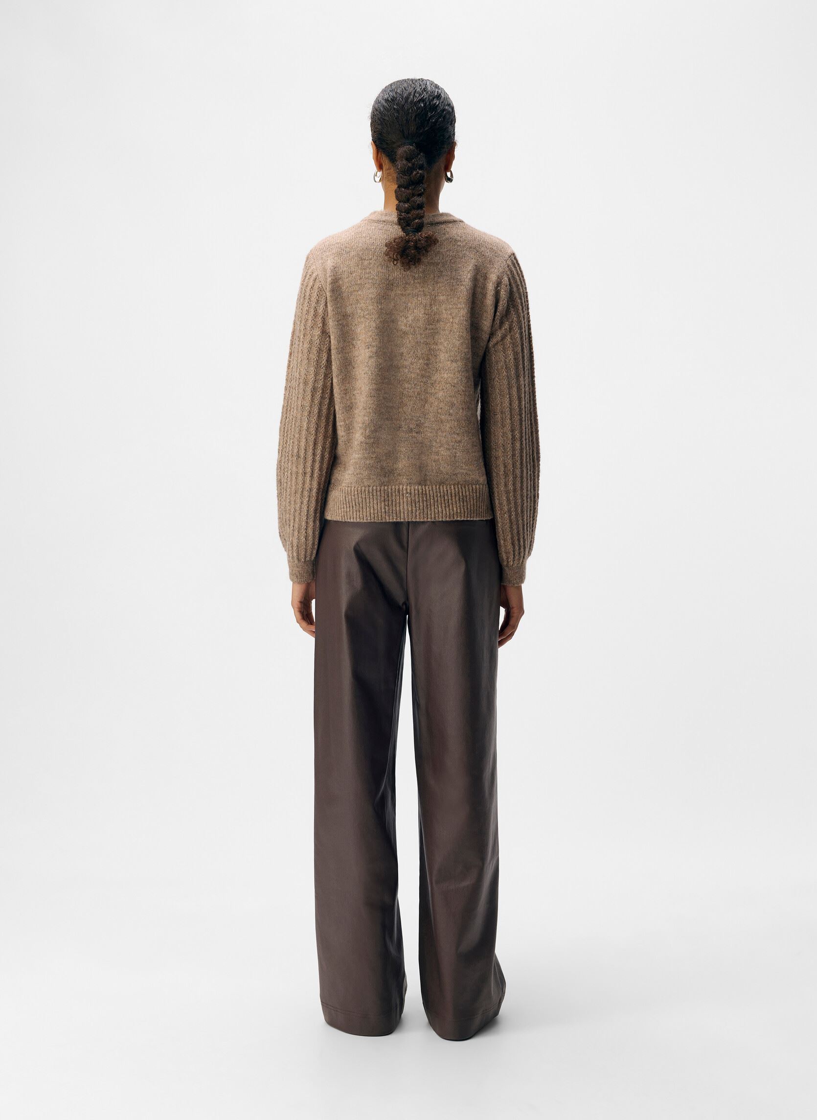 Wijde broeken Objmelba Lisa Wide Coated Pant Noos dames bruin OBJECT Wijde broeken Objmelba Lisa Wide Coated Pant Noos dames bruin SEAL BROWN