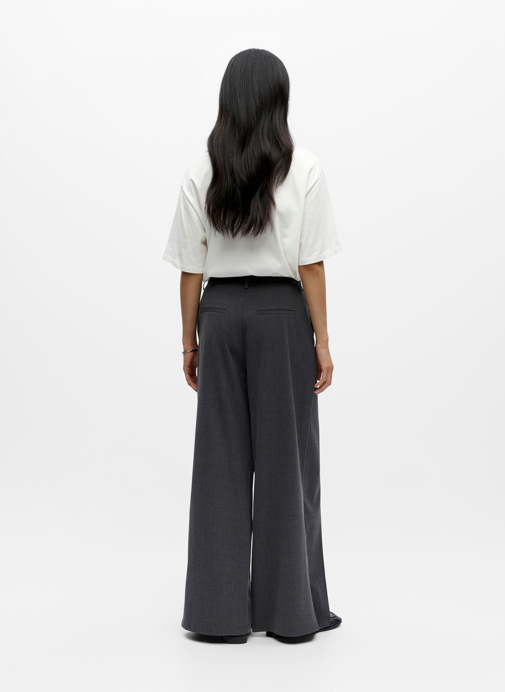 Pantalons larges Objmathilda Hw Lo Pant 141 femme gris OBJECT Pantalons larges Objmathilda Hw Lo Pant 141 femme gris Dark Grey Melange