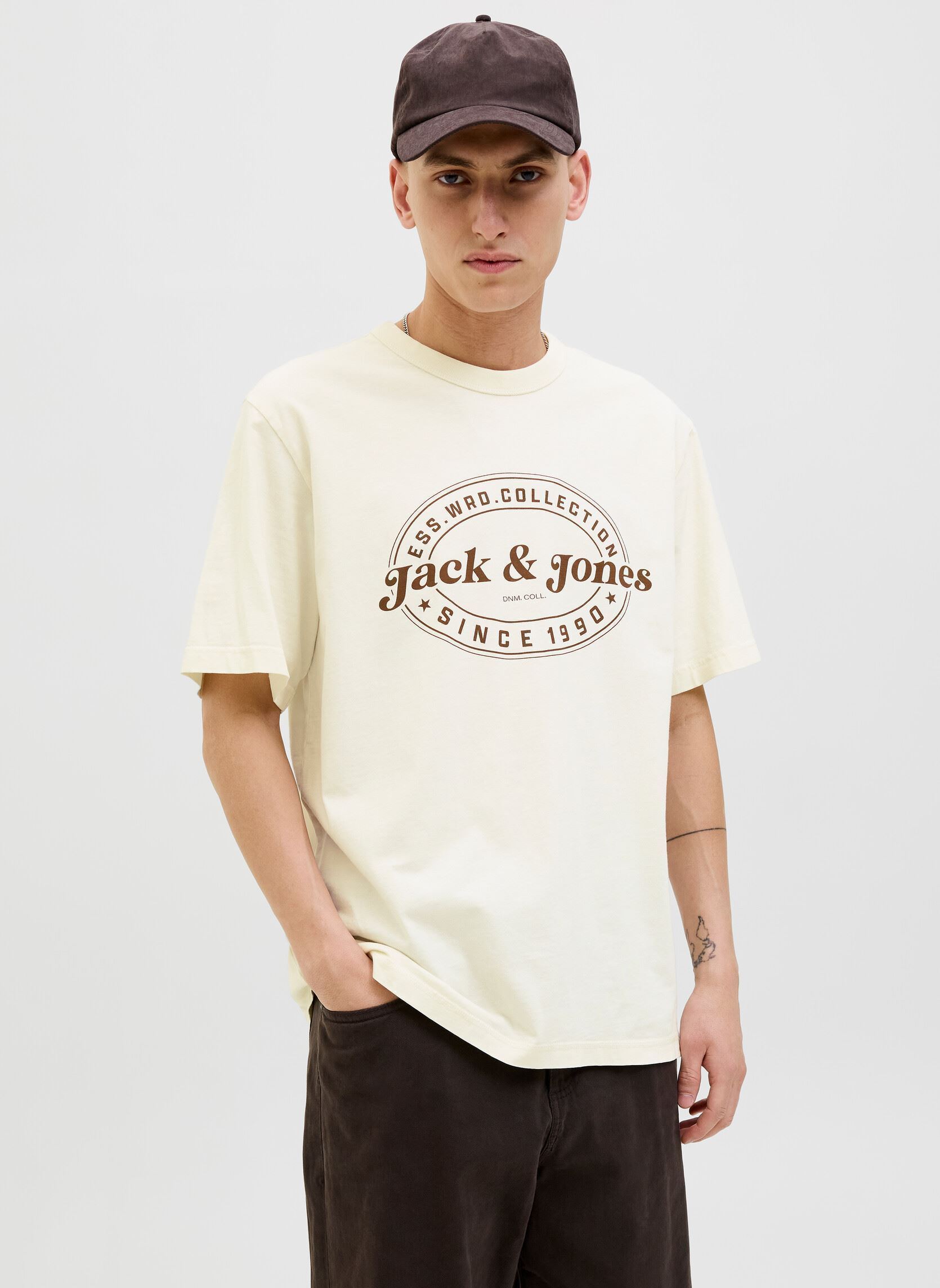 Kurzarm-T-Shirts Jjedover Print Tee Ss Crew Neck Sn herren weiß Jack & Jones Kurzarm-T-Shirts Jjedover Print Tee Ss Crew Neck Sn herren weiß ANTIQUE WHITE