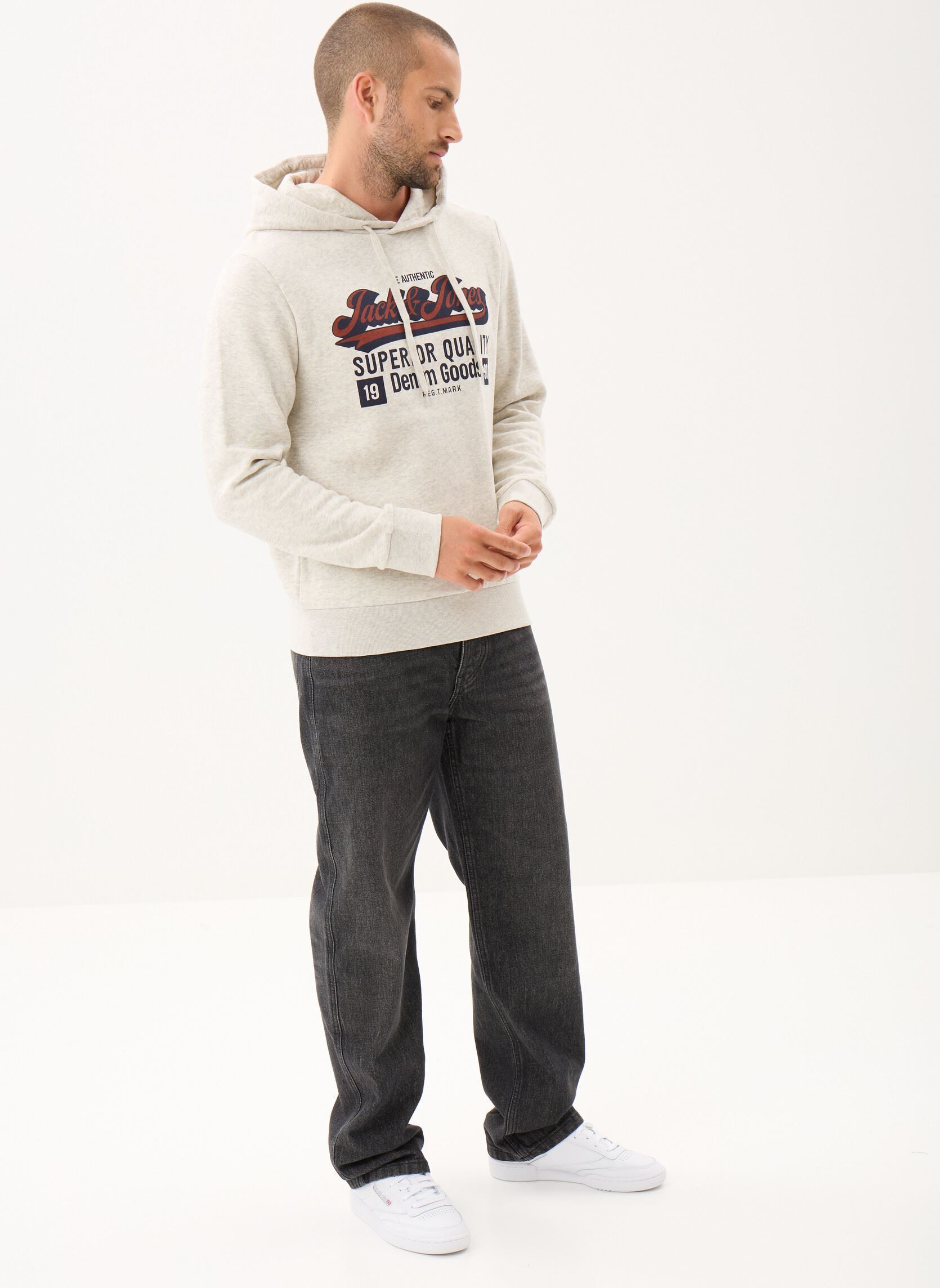 Sweats à capuche Jjelogo Sweat Hood 2 Col 25/26 Noos homme blanc Jack & Jones Sweats à capuche Jjelogo Sweat Hood 2 Col 25/26 Noos homme blanc WHITE MELANGE
