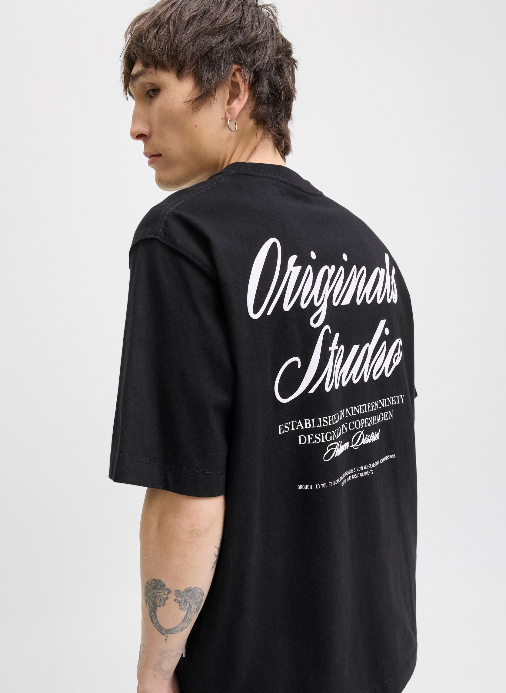 T-shirts met korte mouwen Jornorrebro Typo Tee Ss Crew Neck Noos heren zwart Jack & Jones T-shirts met korte mouwen Jornorrebro Typo Tee Ss Crew Neck Noos heren zwart BLACK