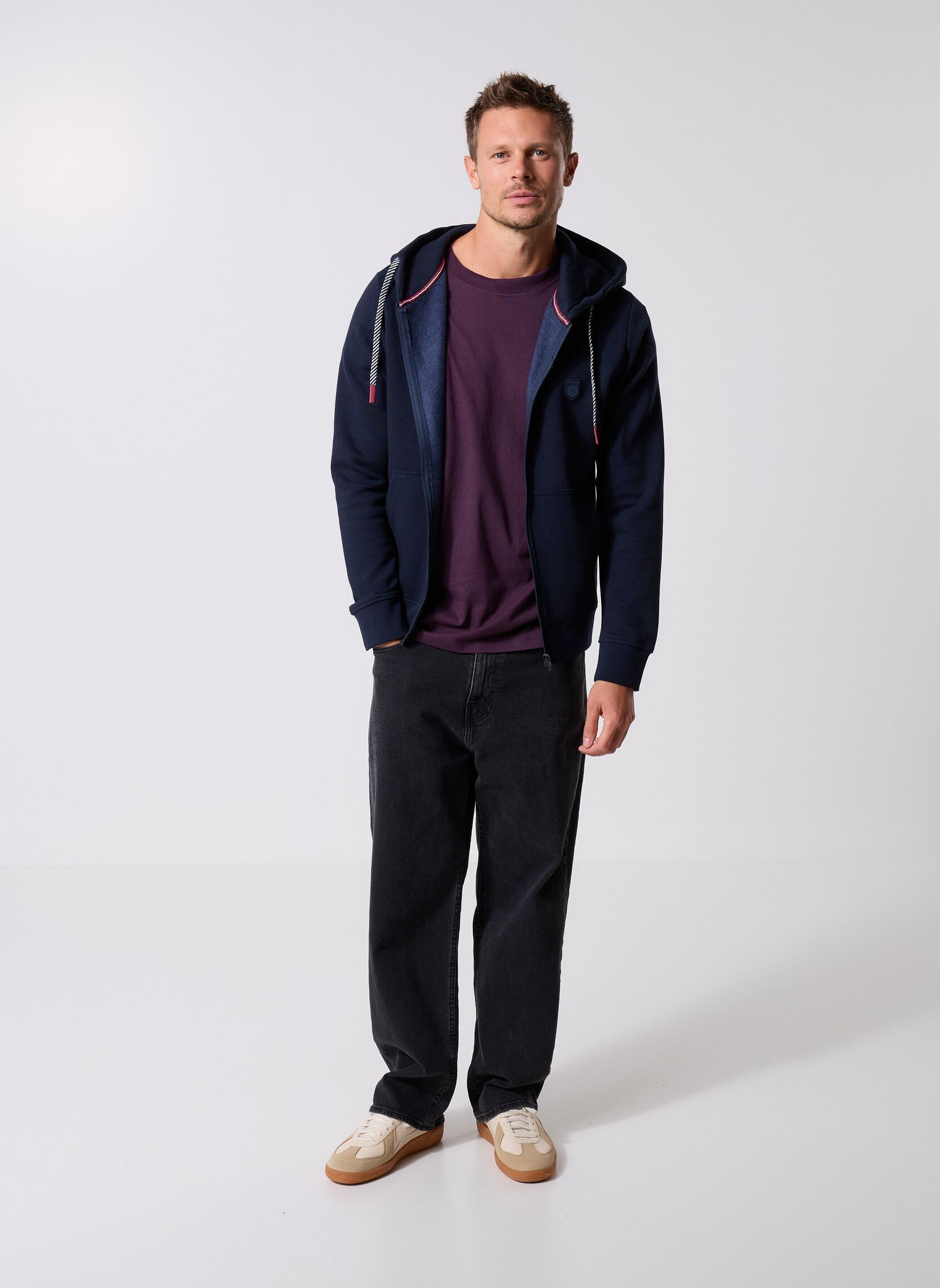 Sweaters met rits Jprbluronaldo Sweat Zip Hood Prau25 heren blauw Jack & Jones Sweaters met rits Jprbluronaldo Sweat Zip Hood Prau25 heren blauw NAVY BLAZER