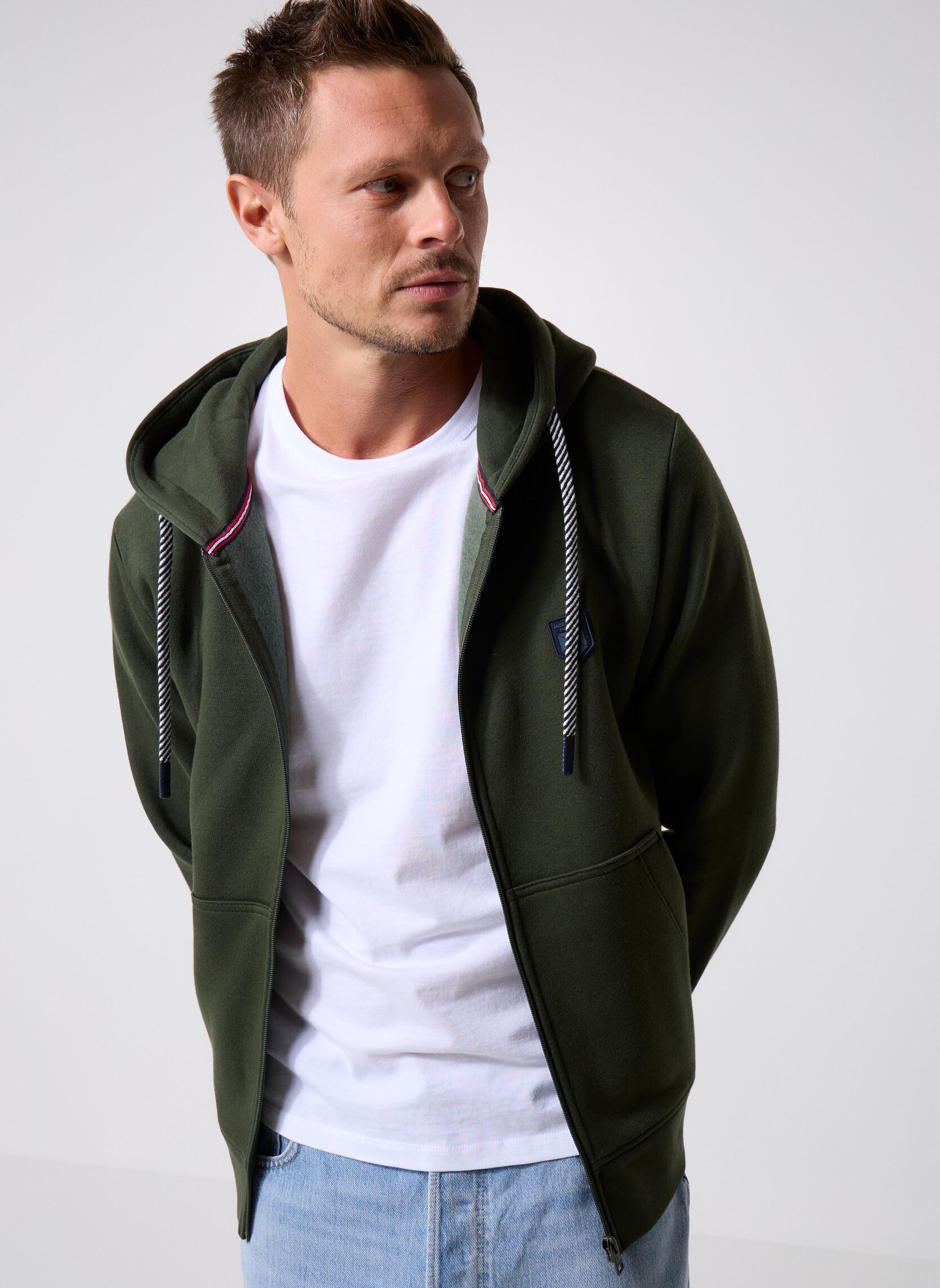 Vêtements Jack & Jones Jprbluronaldo Sweat Zip Hood Prau25 pour - vue 1