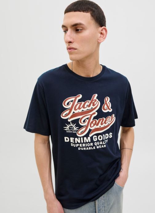 Jack & Jones T-shirts met korte mouwen Jjelogo Tee Ss O-Neck 2 Col Aw25 Sn heren blauw