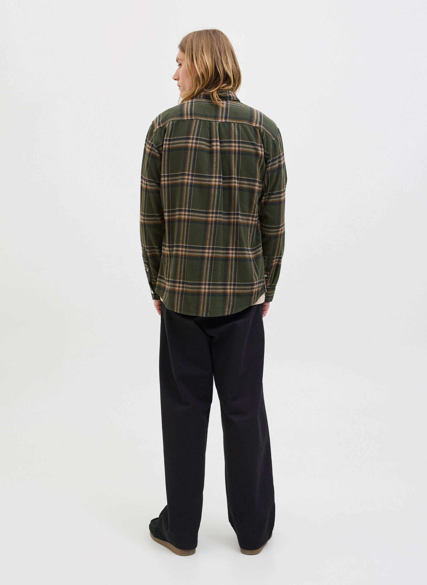 Hemden Jjeclassic Flannel Check Shirt Ls Sn heren groen Jack & Jones Hemden Jjeclassic Flannel Check Shirt Ls Sn heren groen ROSIN